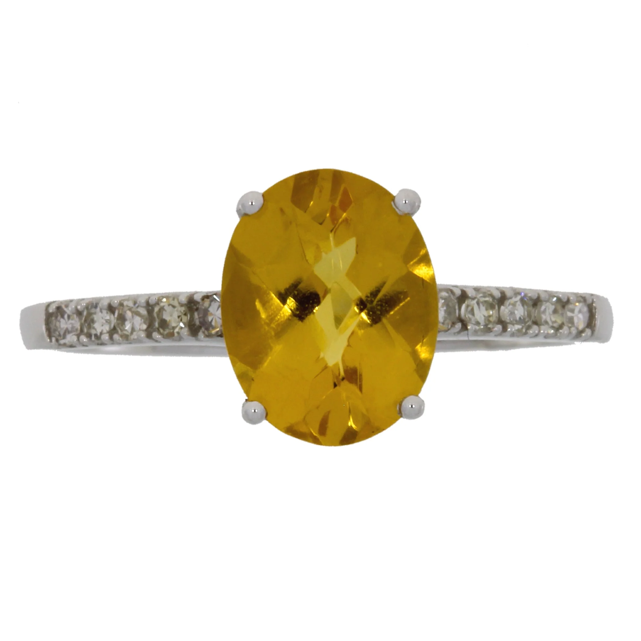 Natural 2.20ct Citrine Diamond Ring 14KT White Gold - Image 3