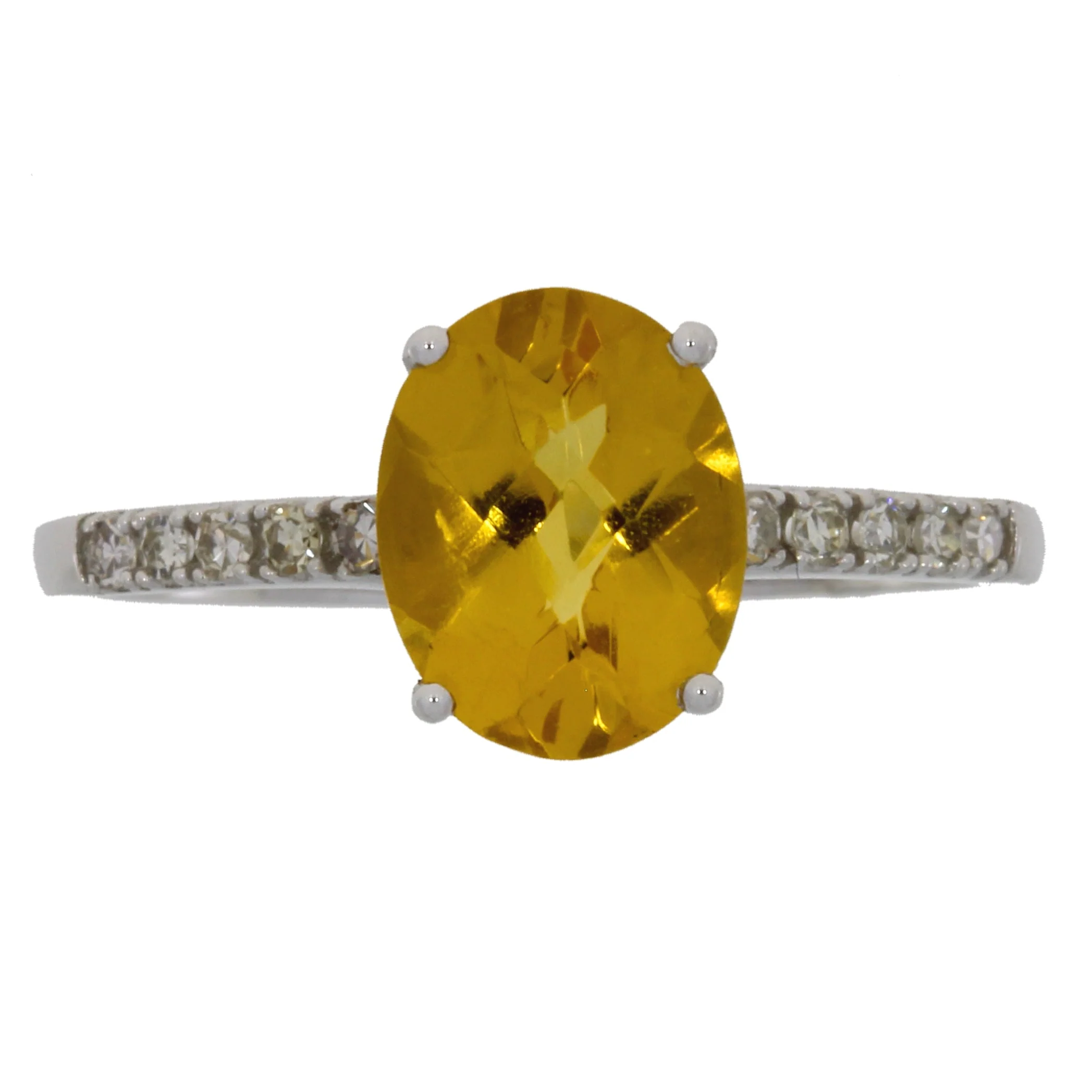 Natural 2.20ct Citrine Diamond Ring 14KT White Gold - Image 4