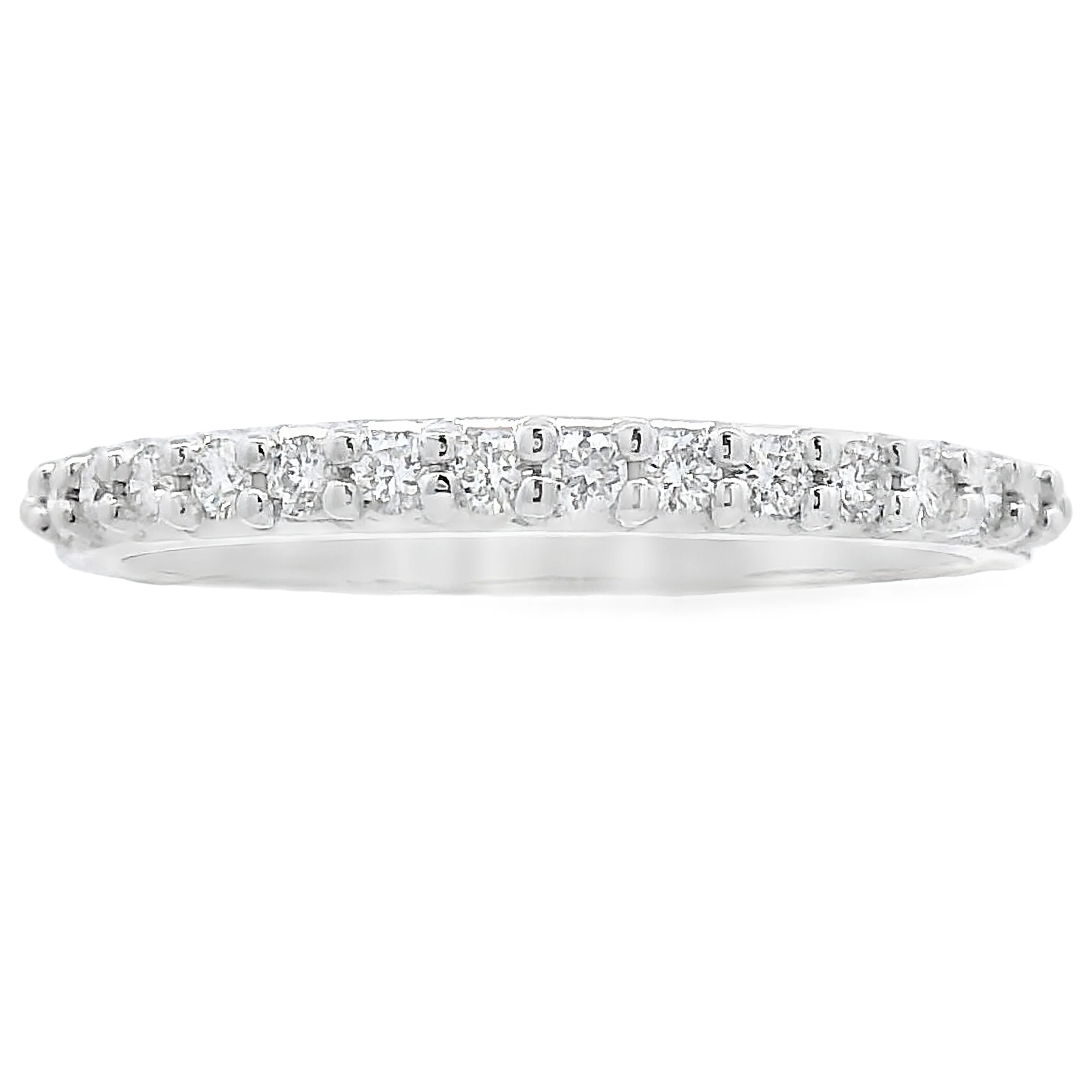 Natural .25ct Diamond Wedding Band Ring 14KT White Gold
