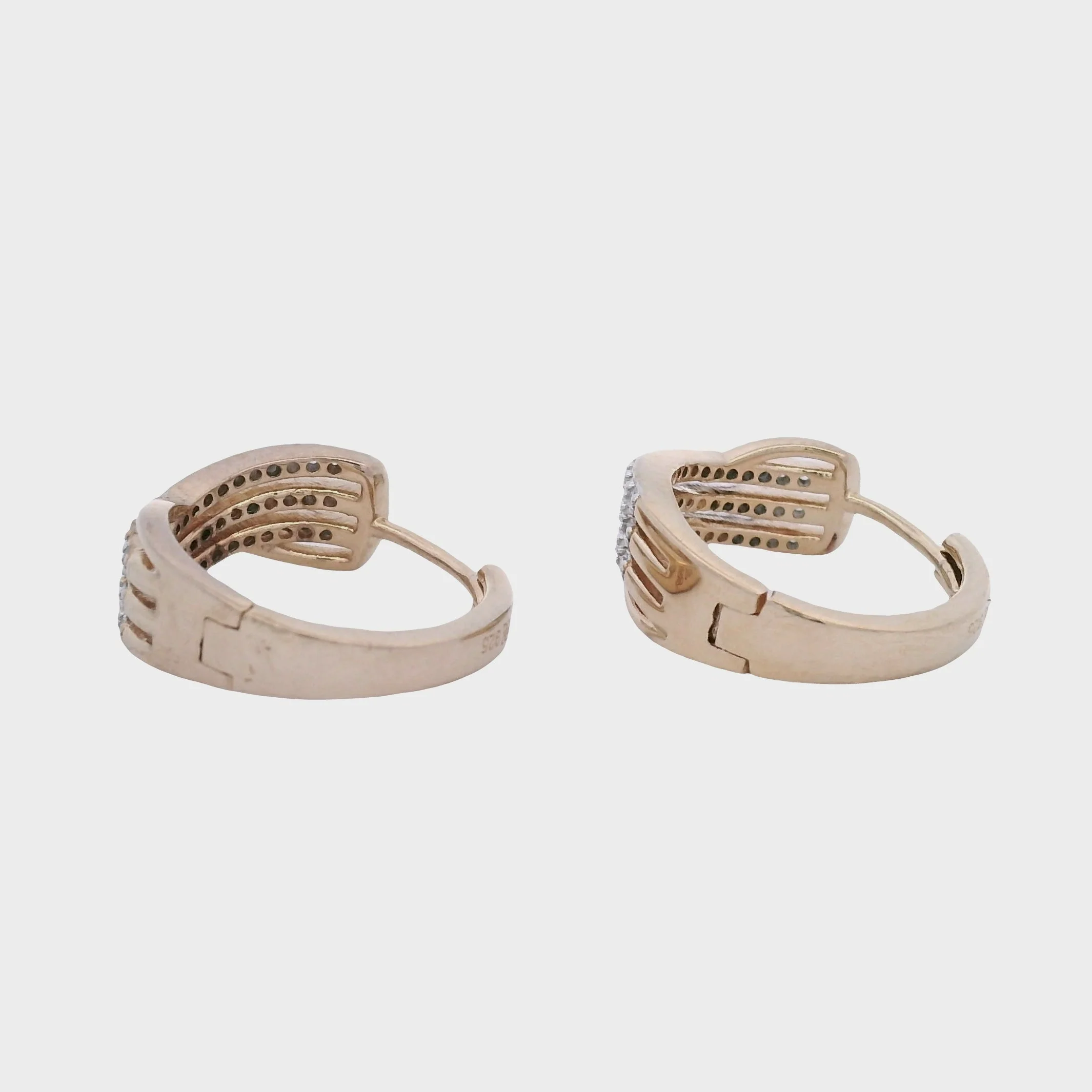 Natural .25ct Hoop Earrings Gold plated Sterling Silver - Image 2