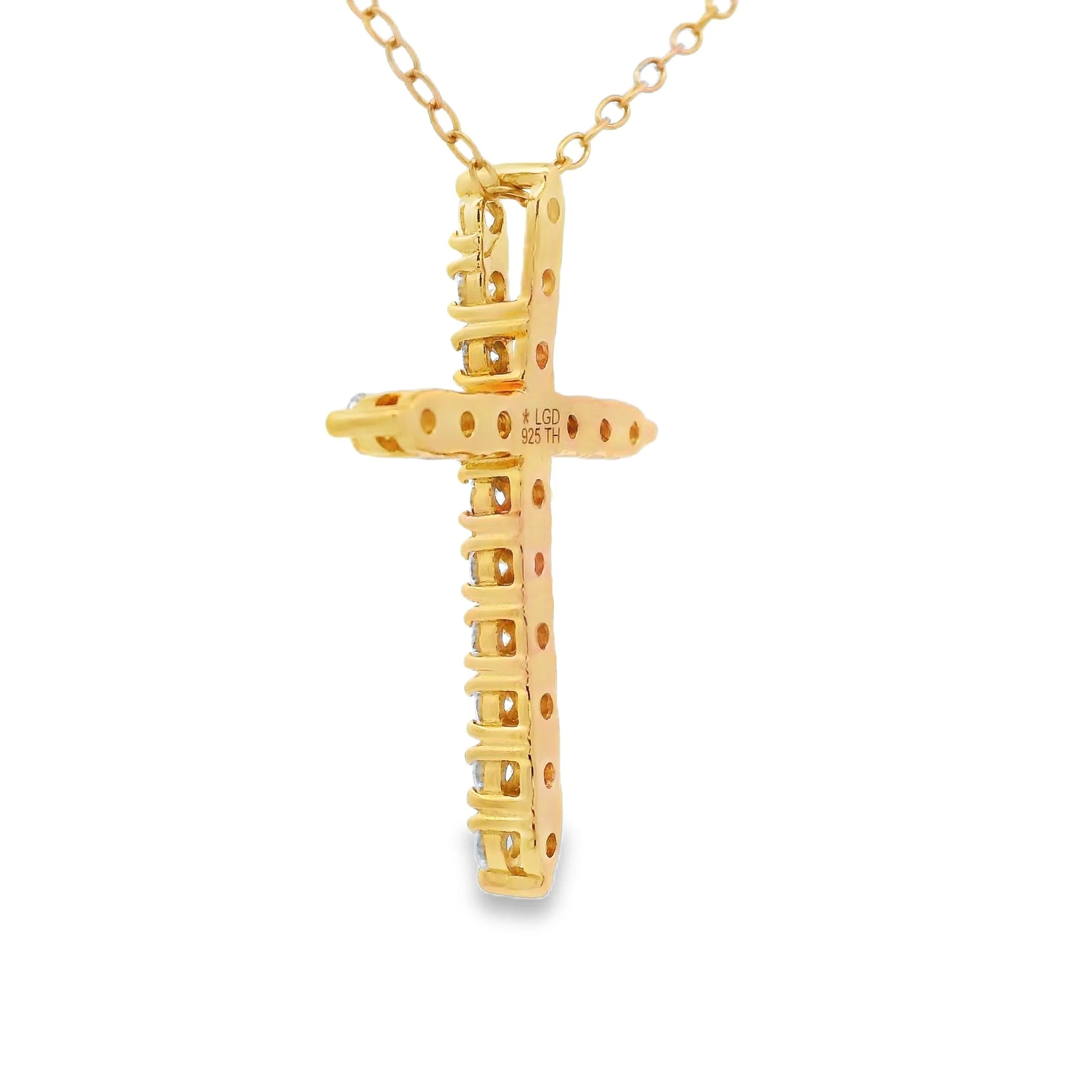 Natural .55ct Cross Religious Pendant Sterling Silver - Image 2