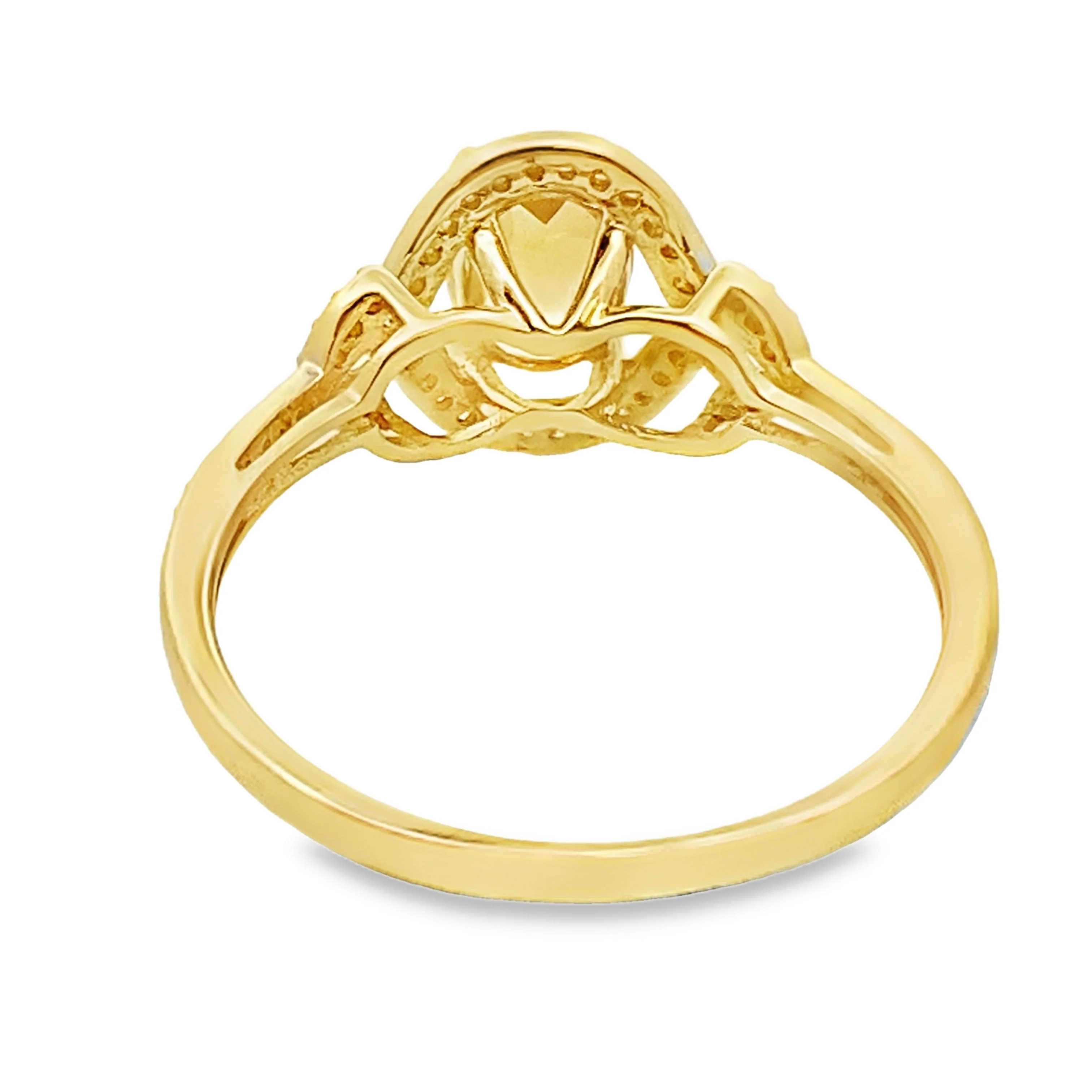 Natural .58ct Citrine Diamond Ring 14KT Yellow Gold - Image 3