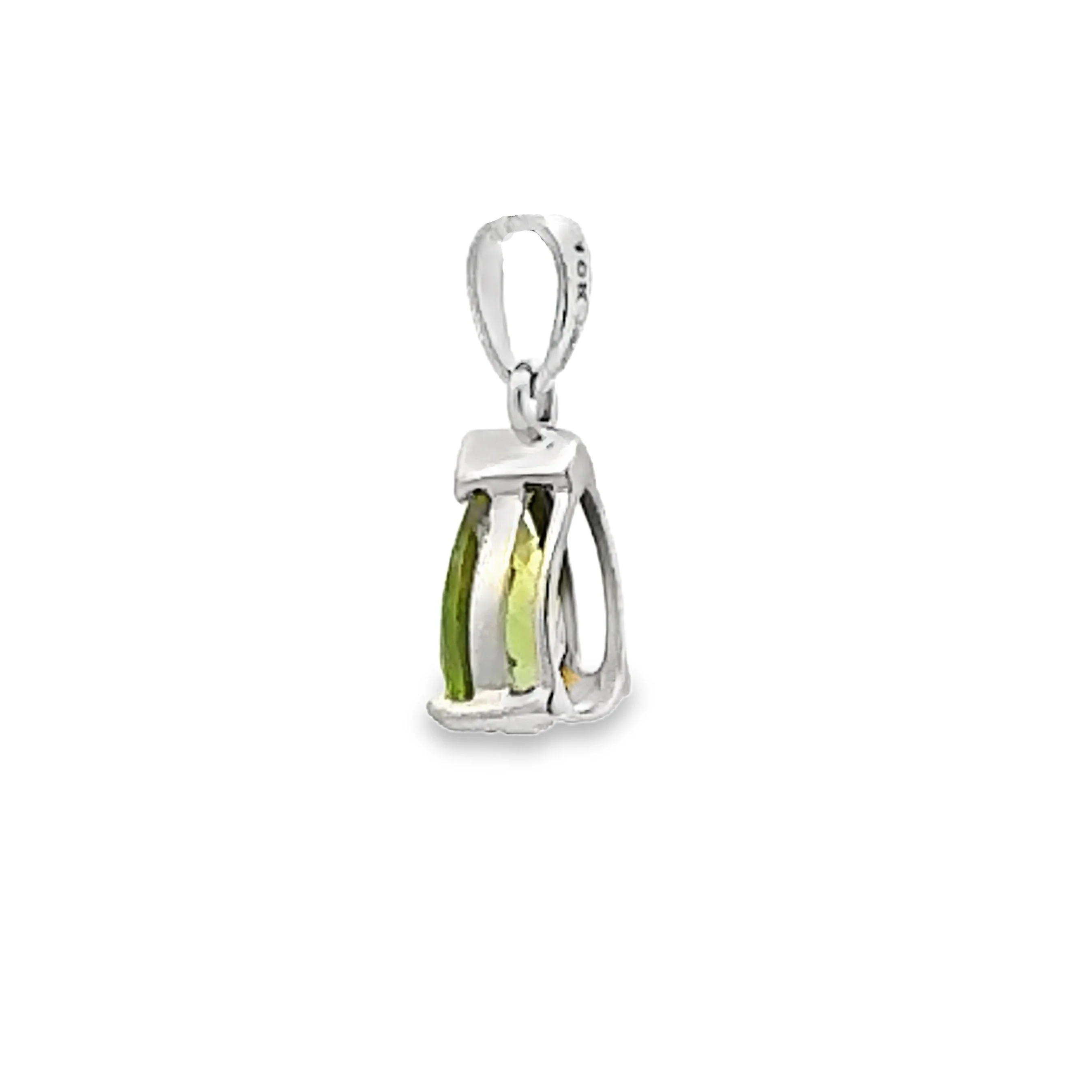 Natural .83ct Peridot Fashion Pendants 10KT White Gold - Image 5