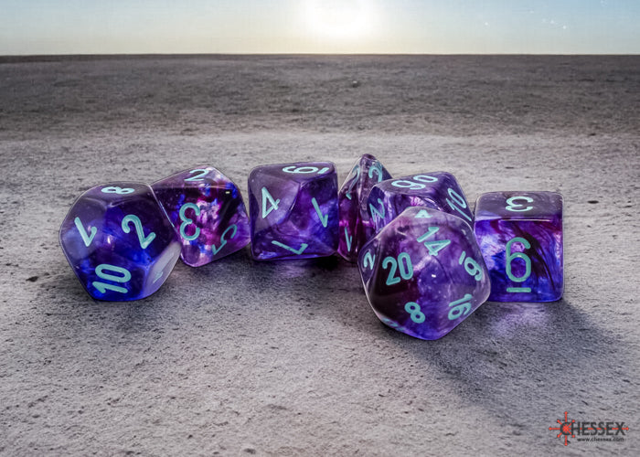 Nebula Mega-hedral Nocturnal/turquoise Luminary  7-Die Set
