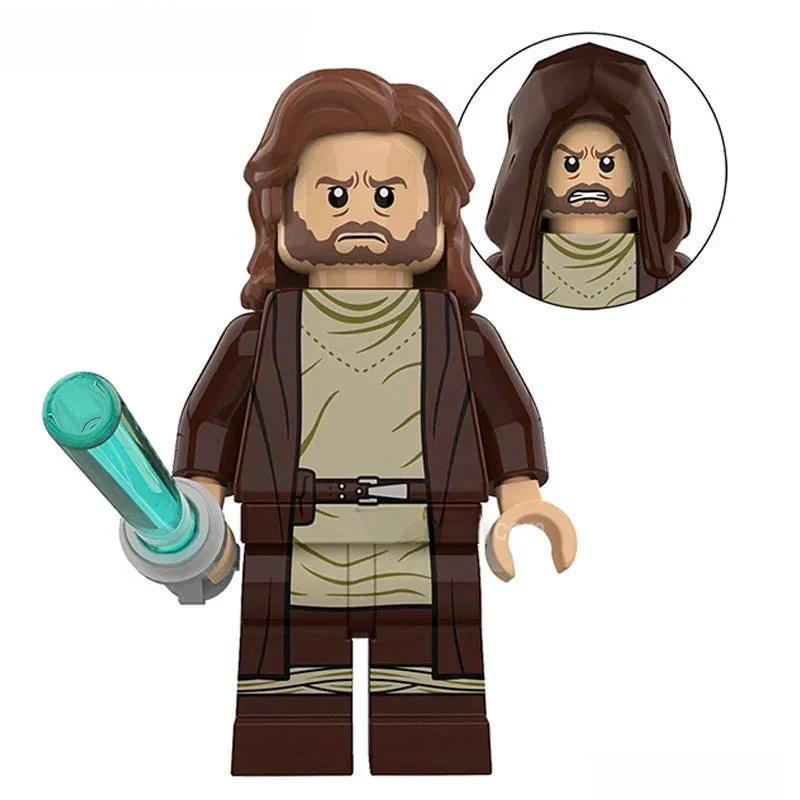 Obi Wan Kenobi with long hair Lego Star Wars Minifigures custom Toys