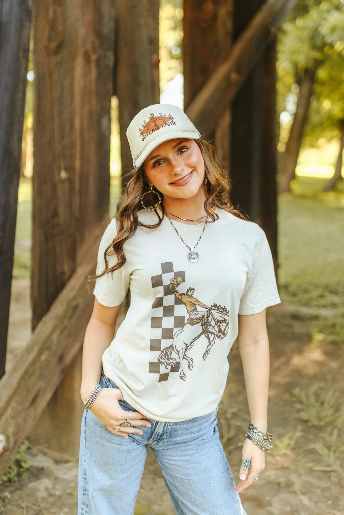 Outlaw Livin' Trucker Hat - Image 3