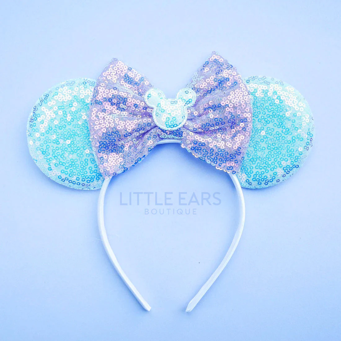 Pastel Blue Iridescent Mickey Ears