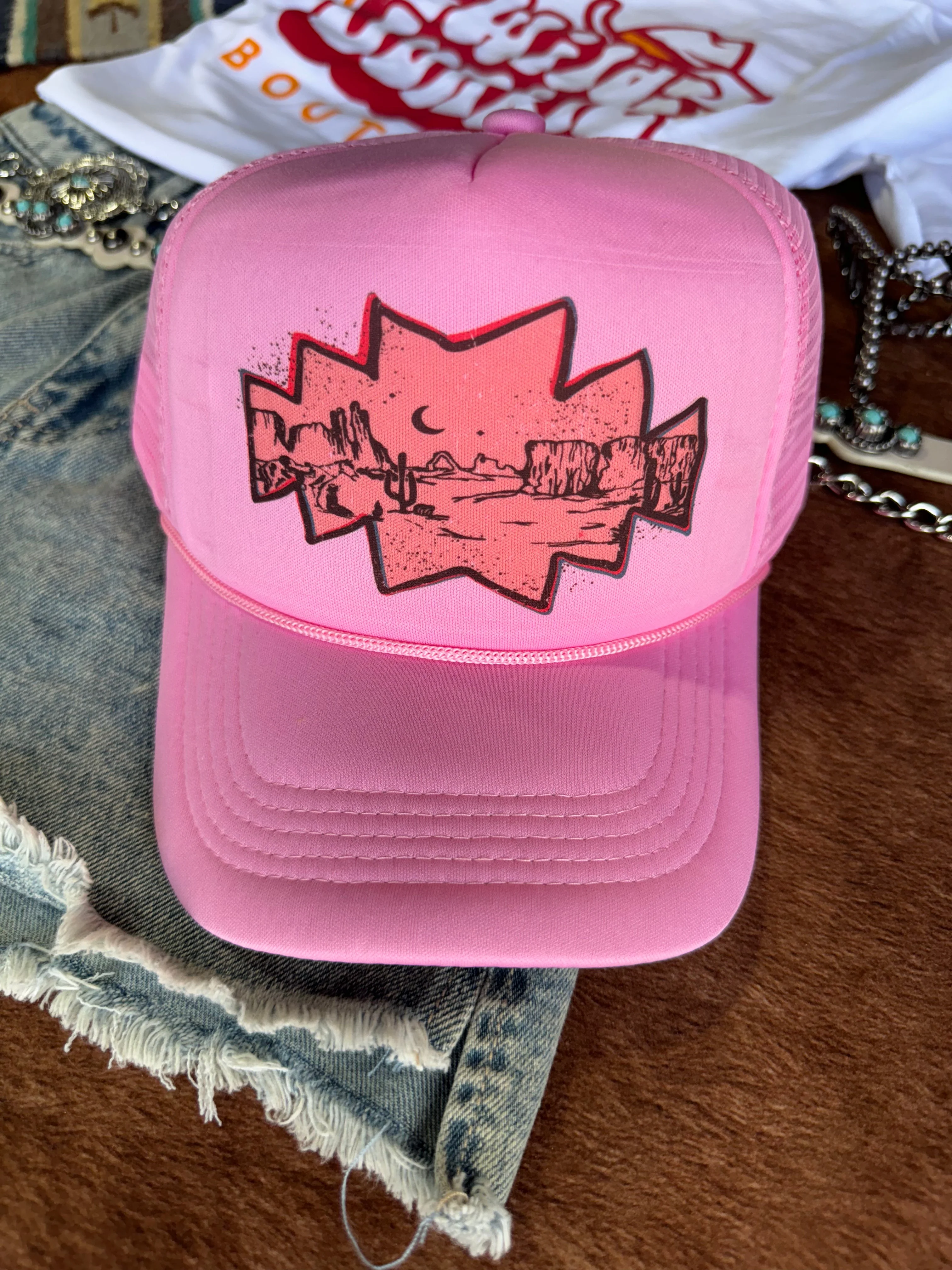 Pink Desert Trucker Hat - Image 2