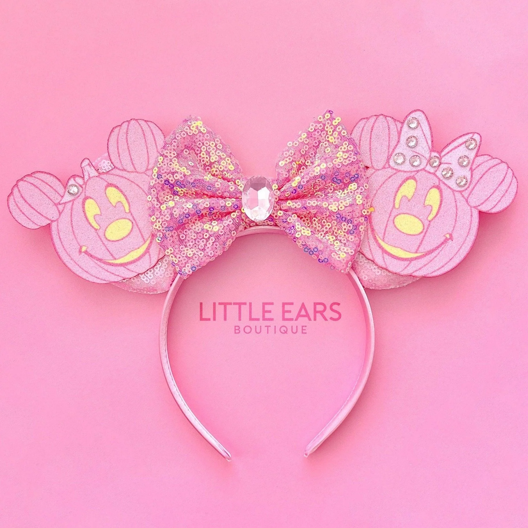 Pink Pumpkin Halloween Mickey Ears