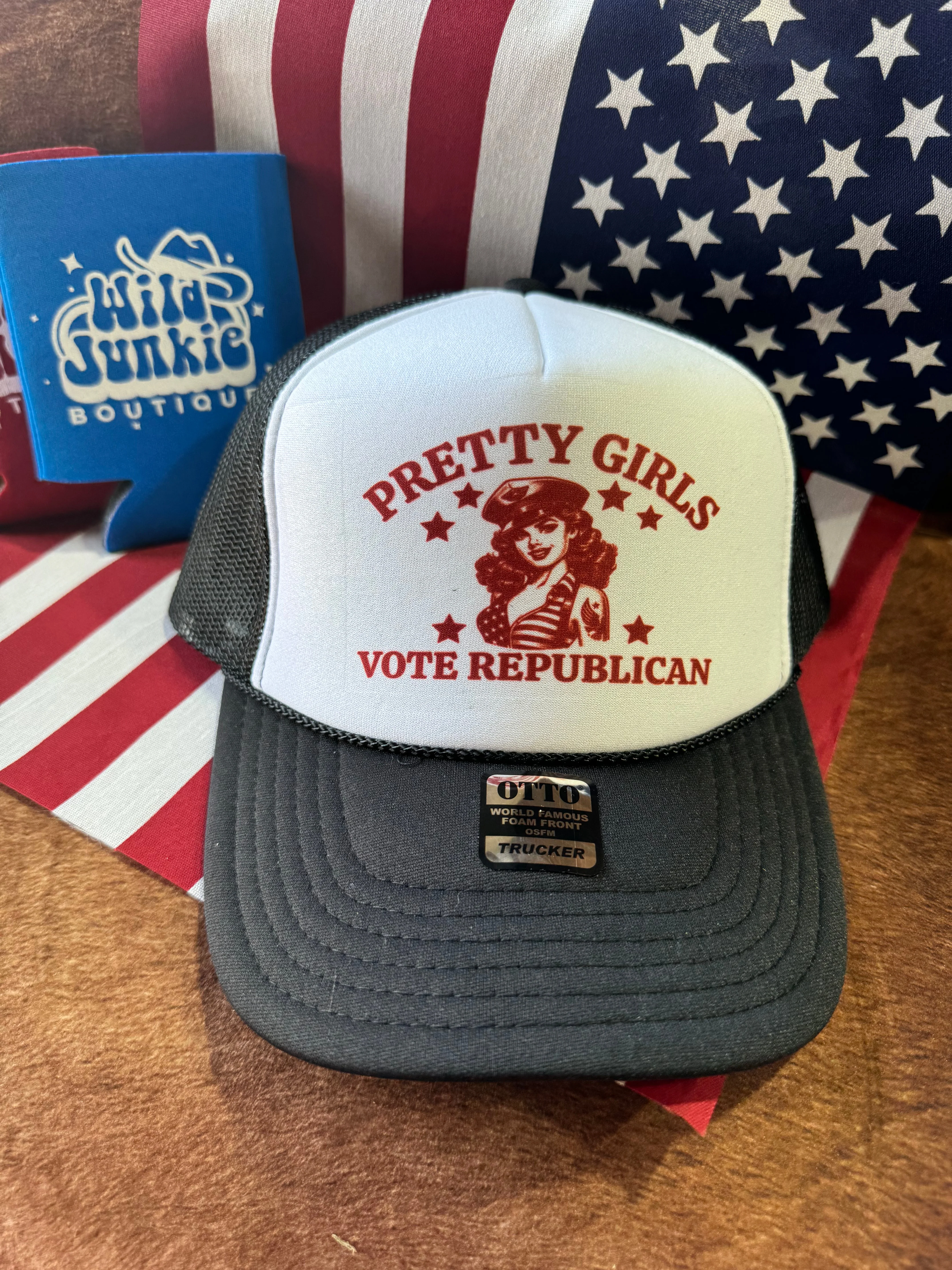 Pretty Girls Vote Republican Trucker Hat - Image 3