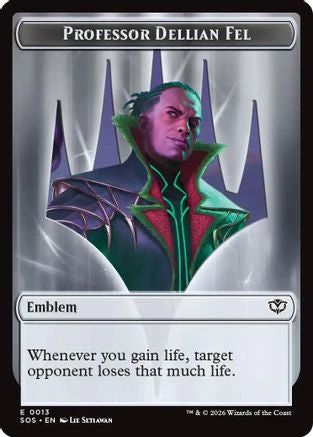 Professor Dellian Fel  // Pest (0008) Double-Sided Token (SOS-13 // 8) - Secrets of Strixhaven