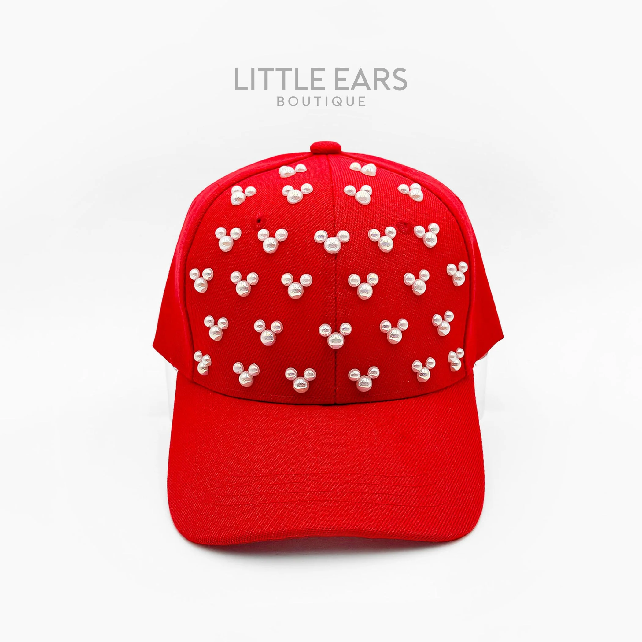 Red Pearls Mickey Hat