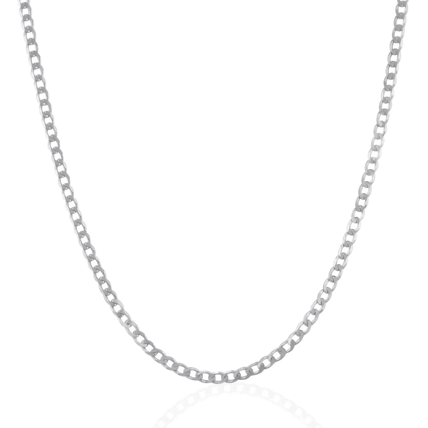 Rhodium Plated 3.0mm Sterling Silver Curb Style Chain - Image 5