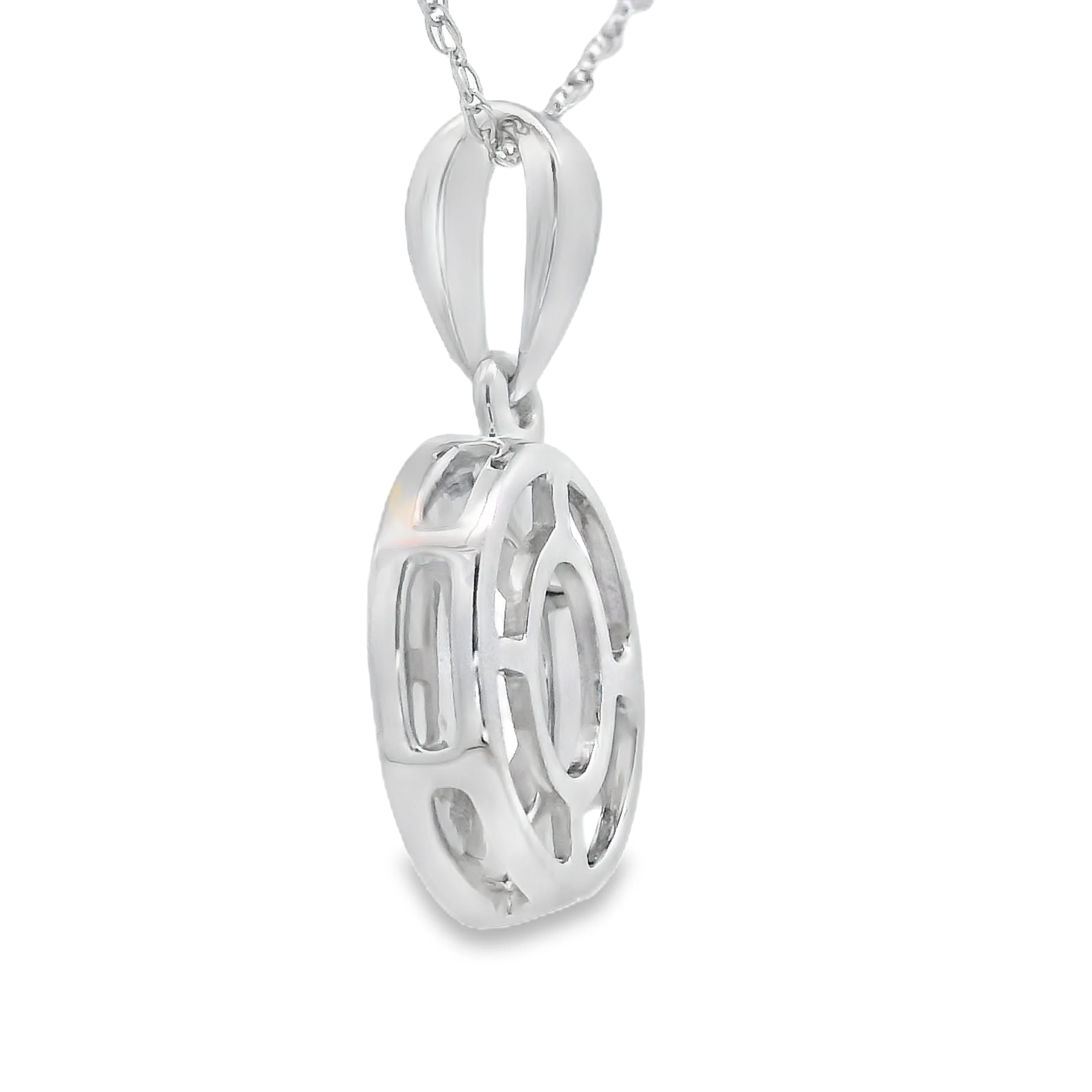 Rose Quartz Diamond Fashion Pendants 10KT White Gold - Image 2