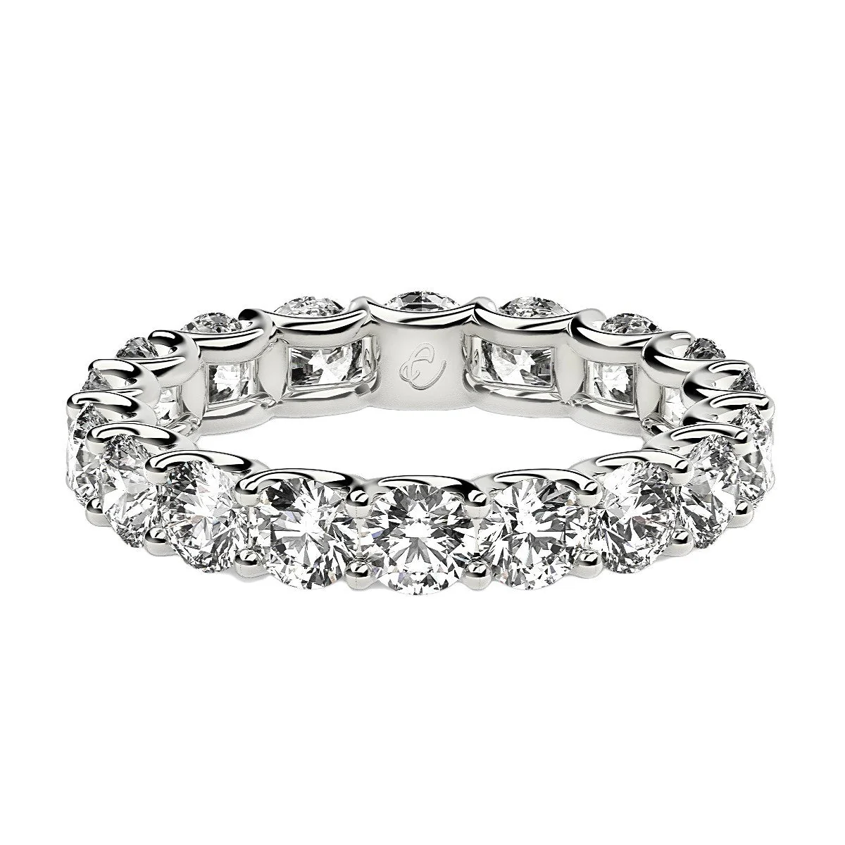 Round Cut Lab Grown Diamond Eternity Ring in 14k White Gold (2 cttw FG/VS2) - Image 2