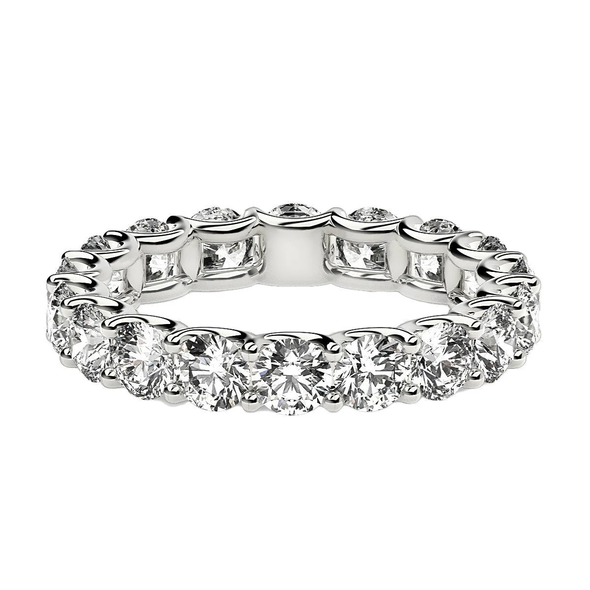 Round Cut Lab Grown Diamond Eternity Ring in 14k White Gold (2 cttw FG/VS2) - Image 8