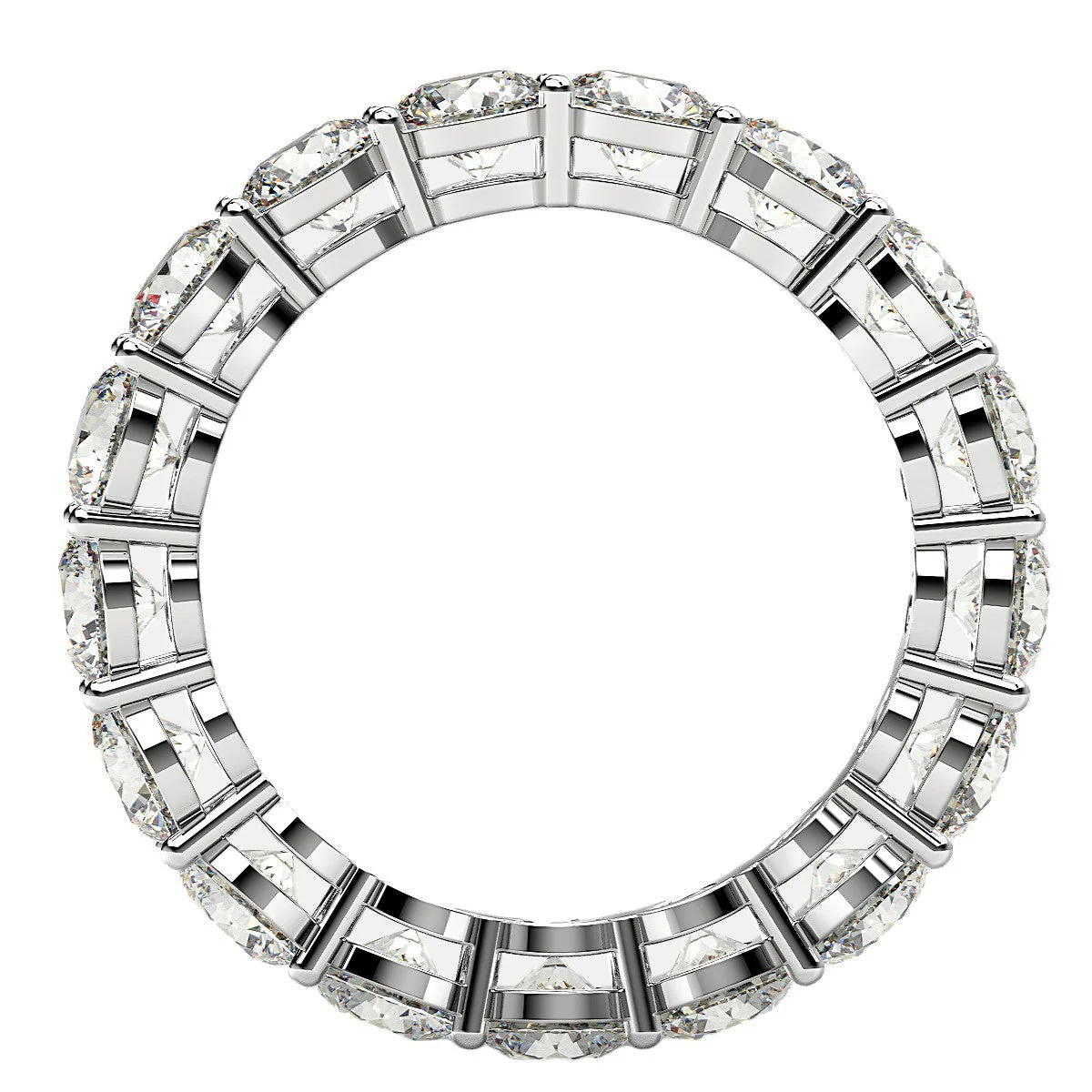 Round Cut Lab Grown Diamond Eternity Ring in 14k White Gold (3 cttw FG/VS2) - Image 3