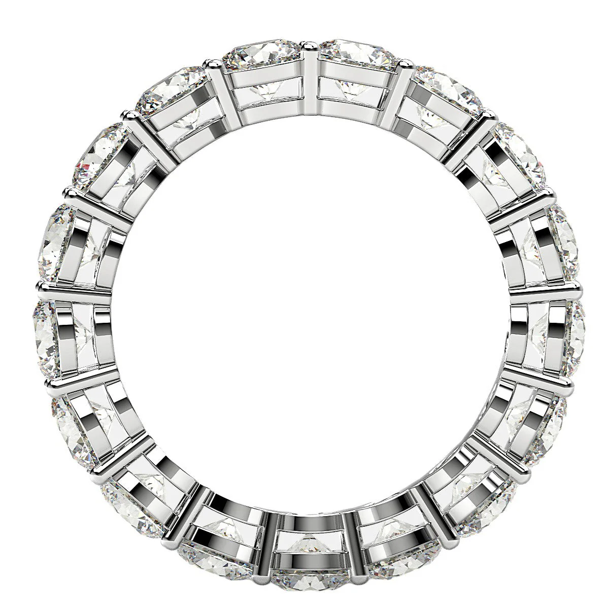 Round Cut Lab Grown Diamond Eternity Ring in 14k White Gold (3 cttw FG/VS2) - Image 9