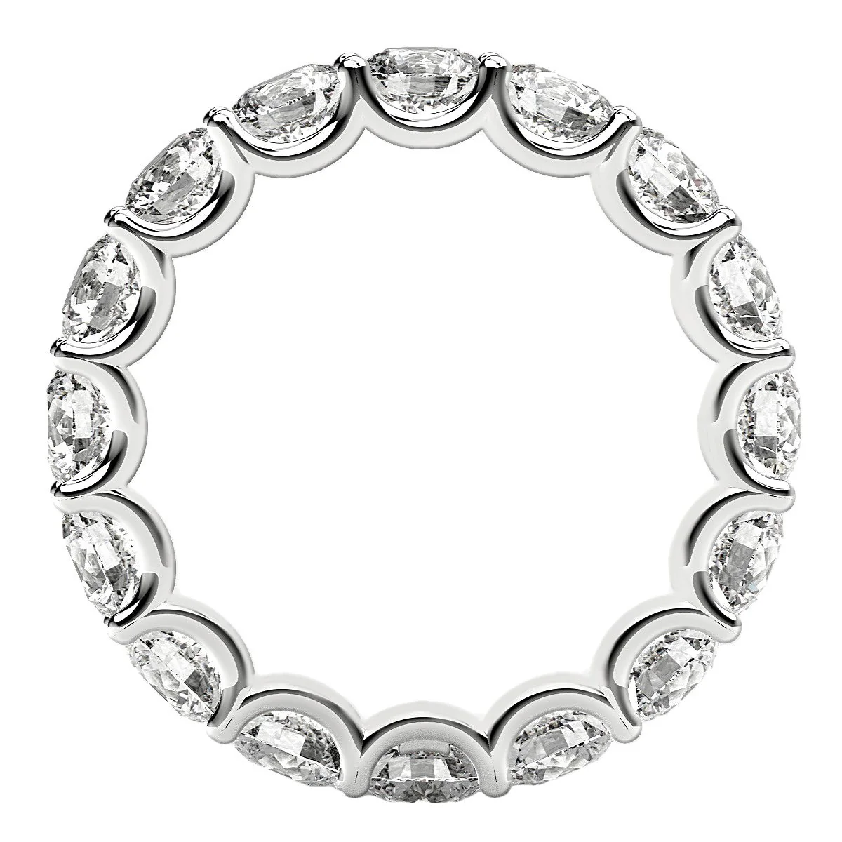 Round Cut Lab Grown Diamond Eternity Ring in 14k White Gold (4 cttw FG/VS2) - Image 9