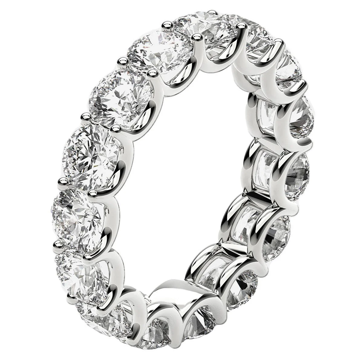 Round Cut Lab Grown Diamond Eternity Ring in 14k White Gold (5 cttw FG/VS2) - Image 10