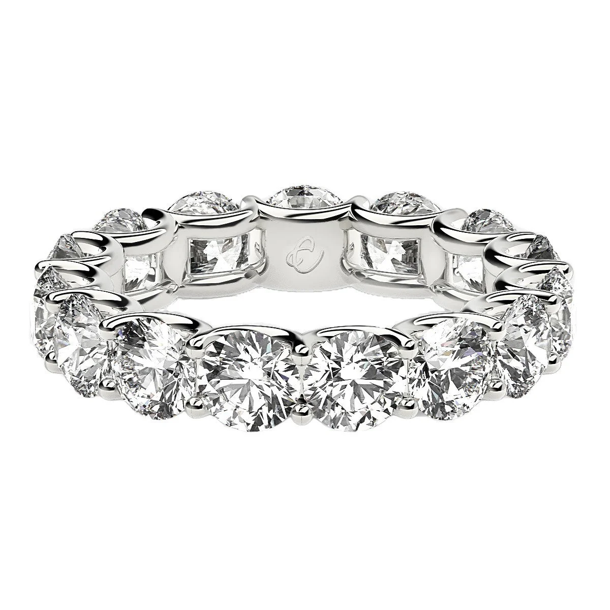 Round Cut Lab Grown Diamond Eternity Ring in 14k White Gold (5 cttw FG/VS2) - Image 2