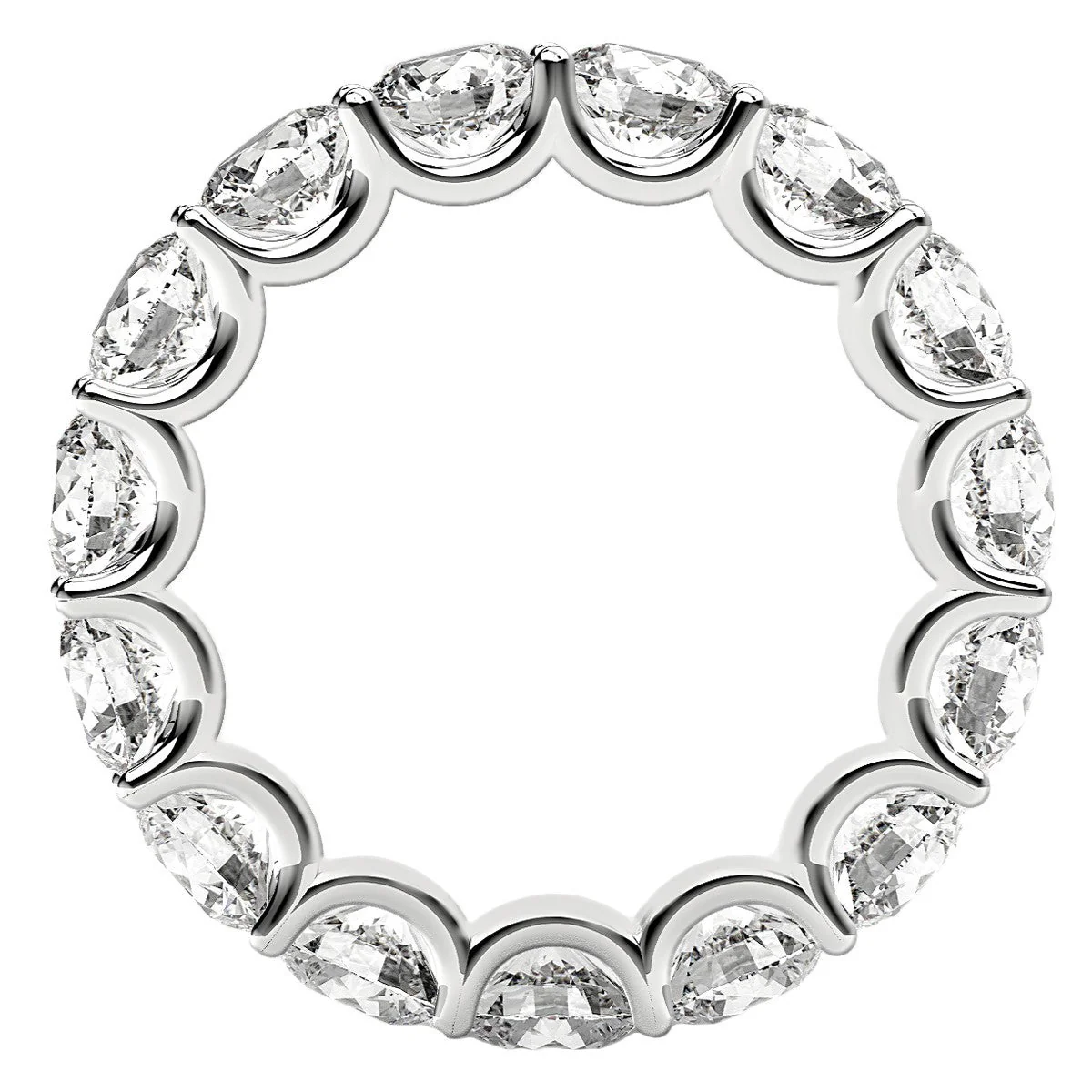 Round Cut Lab Grown Diamond Eternity Ring in 14k White Gold (5 cttw FG/VS2) - Image 3