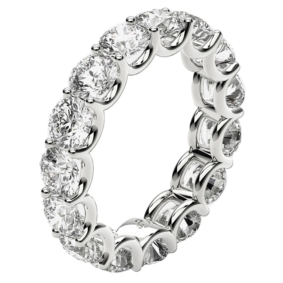 Round Cut Lab Grown Diamond Eternity Ring in 14k White Gold (5 cttw FG/VS2) - Image 4