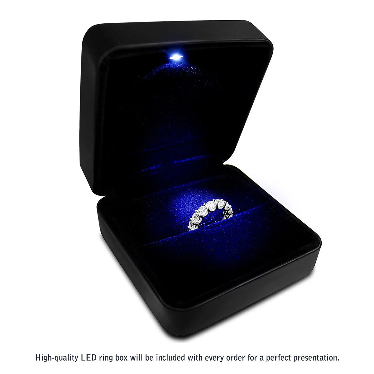 Round Cut Lab Grown Diamond Eternity Ring in 14k White Gold (5 cttw FG/VS2) - Image 6