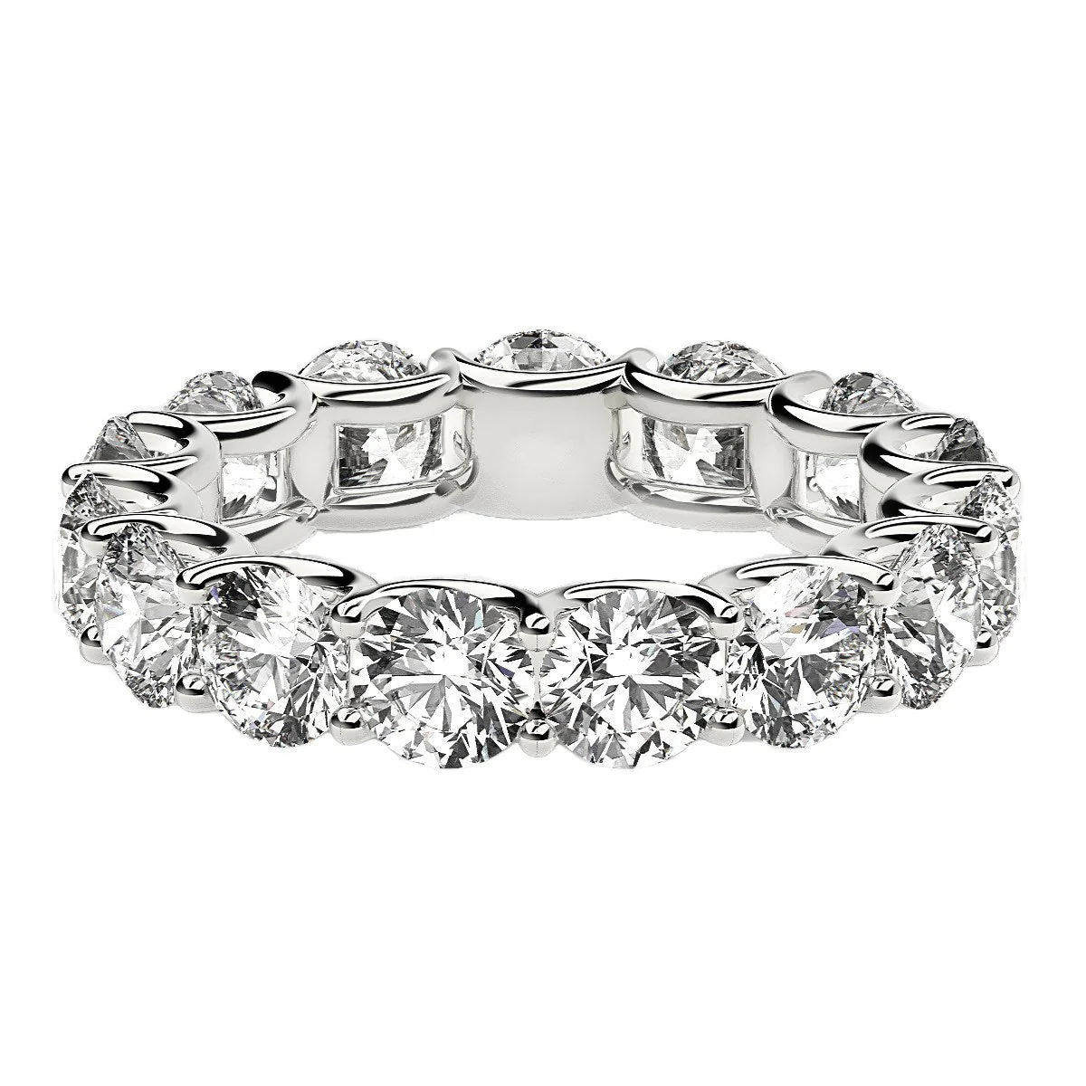 Round Cut Lab Grown Diamond Eternity Ring in 14k White Gold (5 cttw FG/VS2) - Image 8