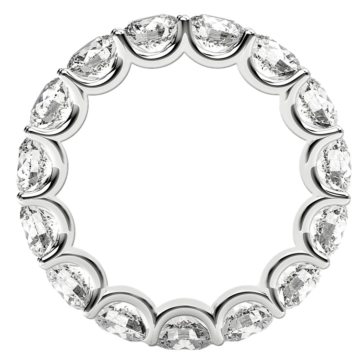 Round Cut Lab Grown Diamond Eternity Ring in 14k White Gold (5 cttw FG/VS2) - Image 9