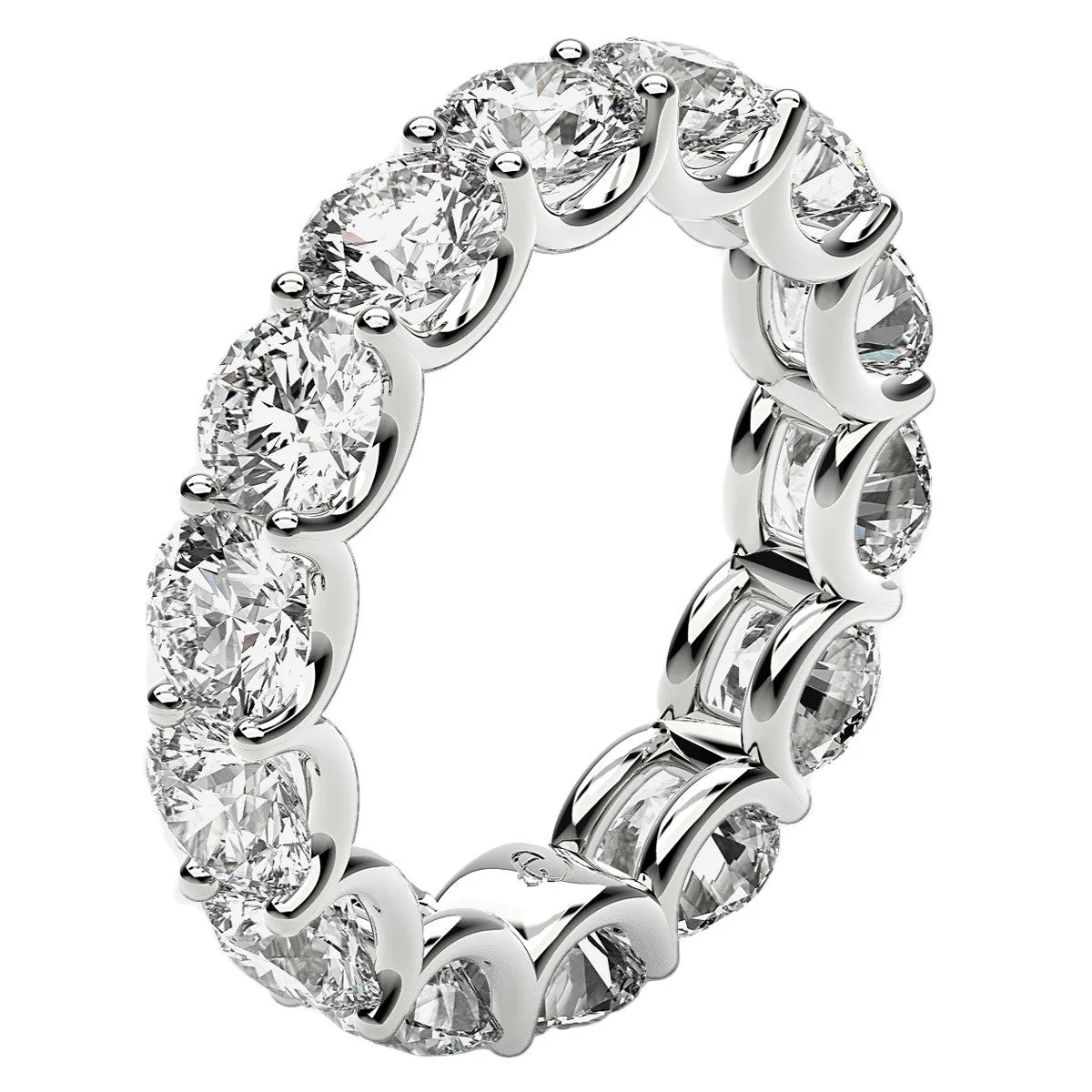 Round Cut Lab Grown Diamond Eternity Ring in 14k White Gold (6 cttw FG/VS2) - Image 4