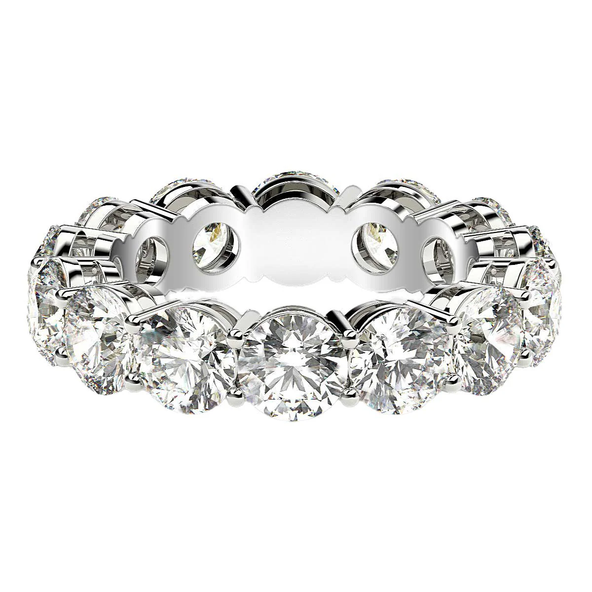 Round Cut Lab Grown Diamond Eternity Ring in 14k White Gold (6 cttw FG/VS2) - Image 8