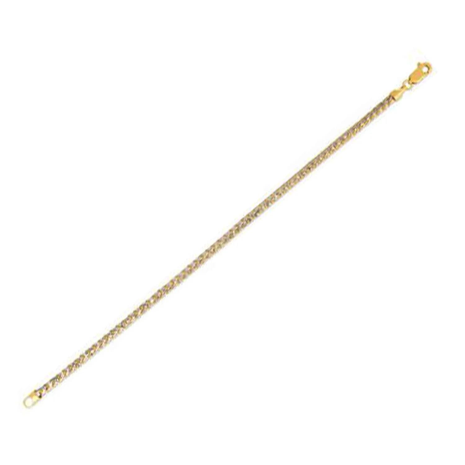 Round Pave Franco Chain Bracelet in 14k Yellow Gold (3.15 mm) - Image 3