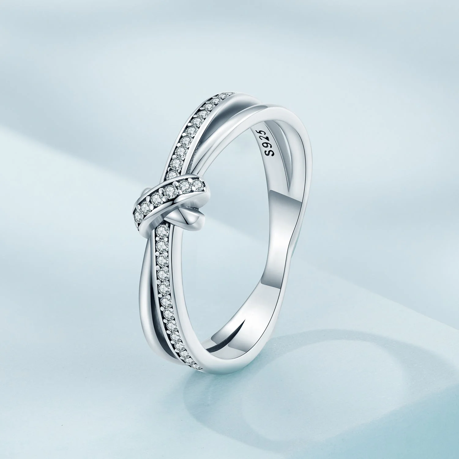 S925 Sterling Silver Oxidized Pavé Setting CZ Ring Size 6 for Women - Image 3