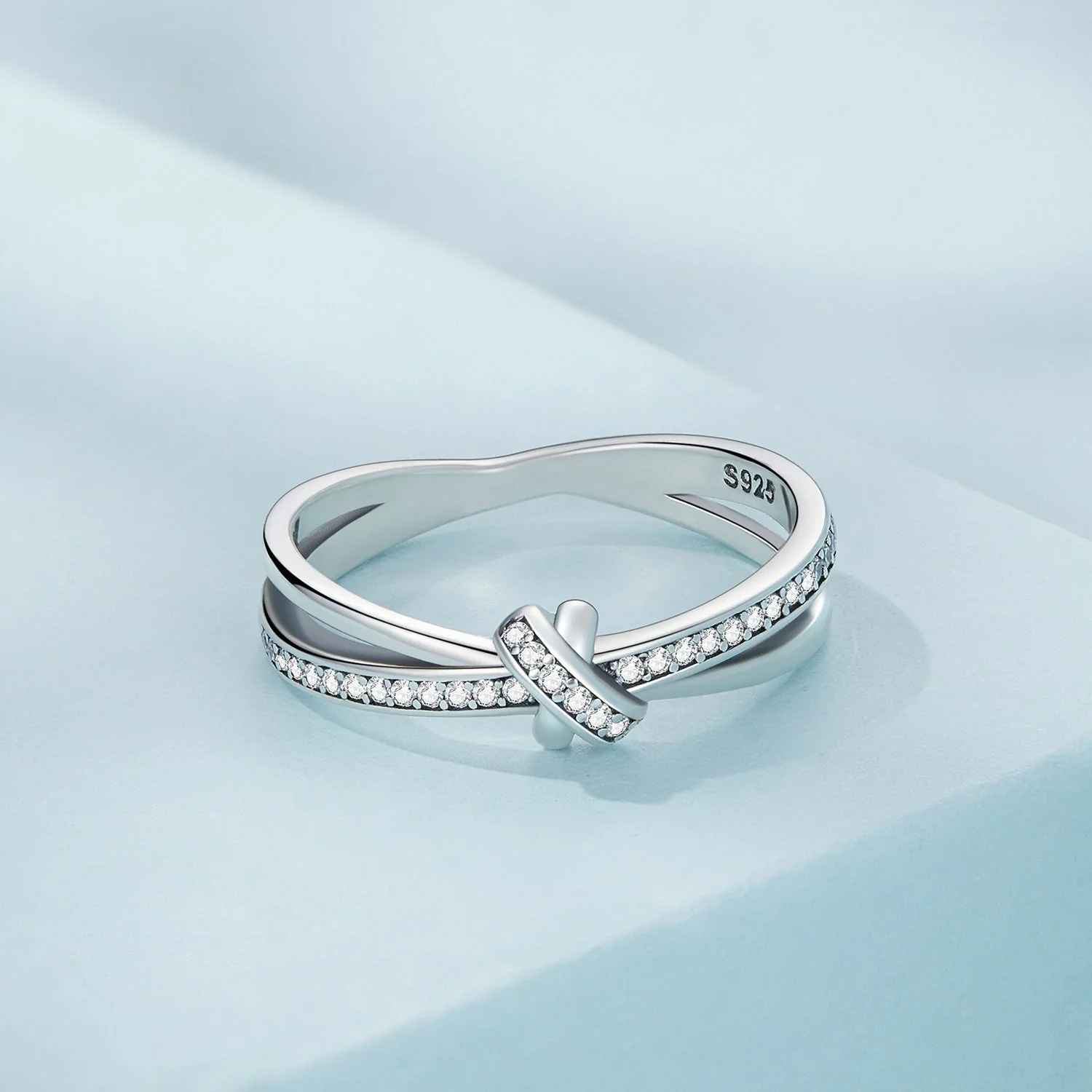 S925 Sterling Silver Oxidized Pavé Setting CZ Ring Size 6 for Women - Image 4