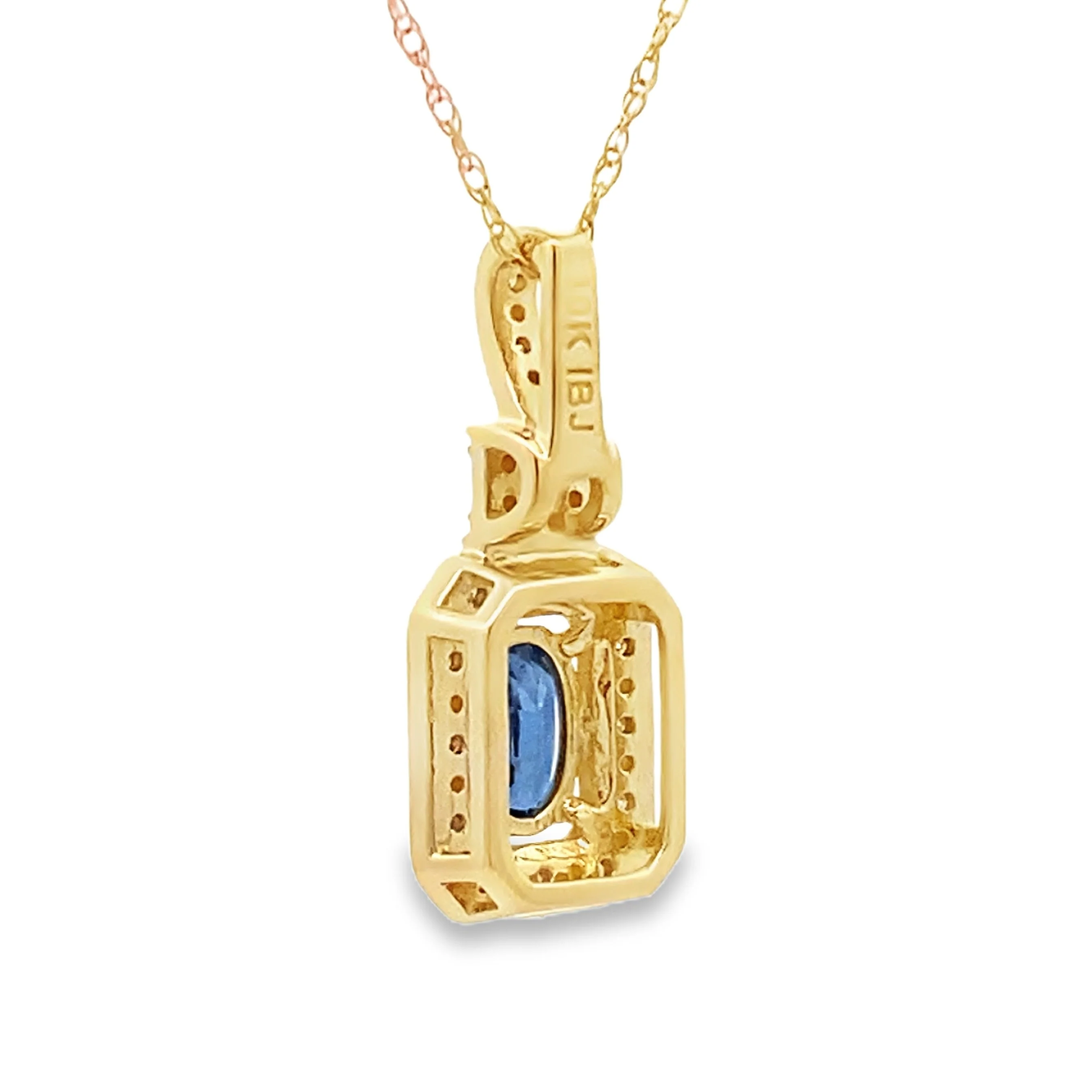 Sapphire Diamond Fashion Pendants 10KT Yellow Gold - Image 2
