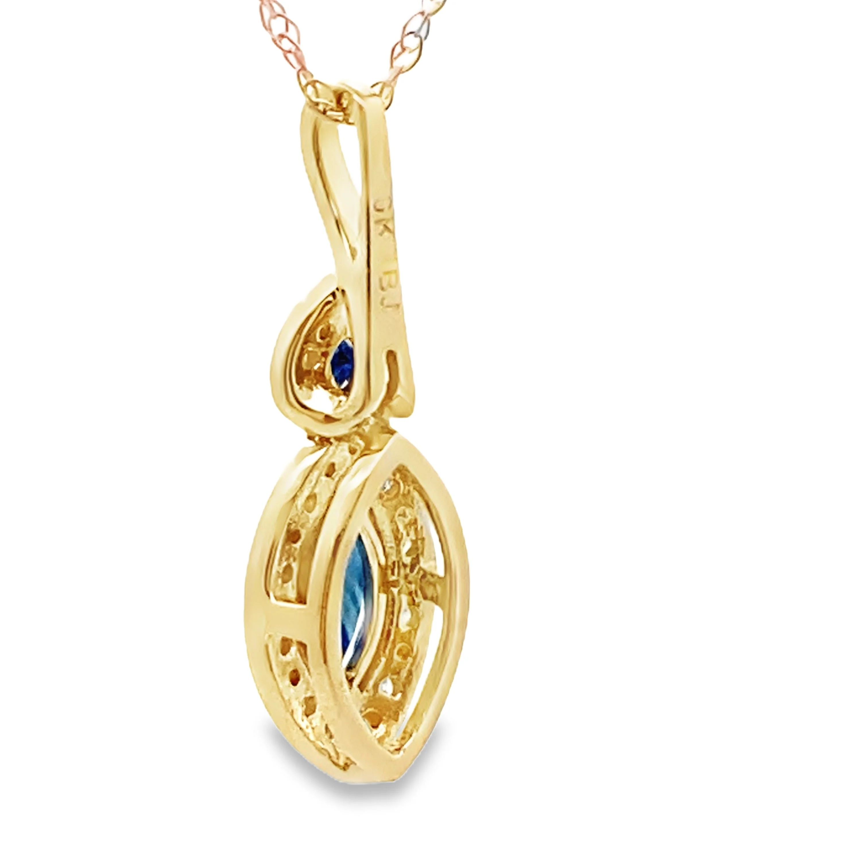 Sapphire Diamond Fashion Pendants 10KT Yellow Gold - Image 2