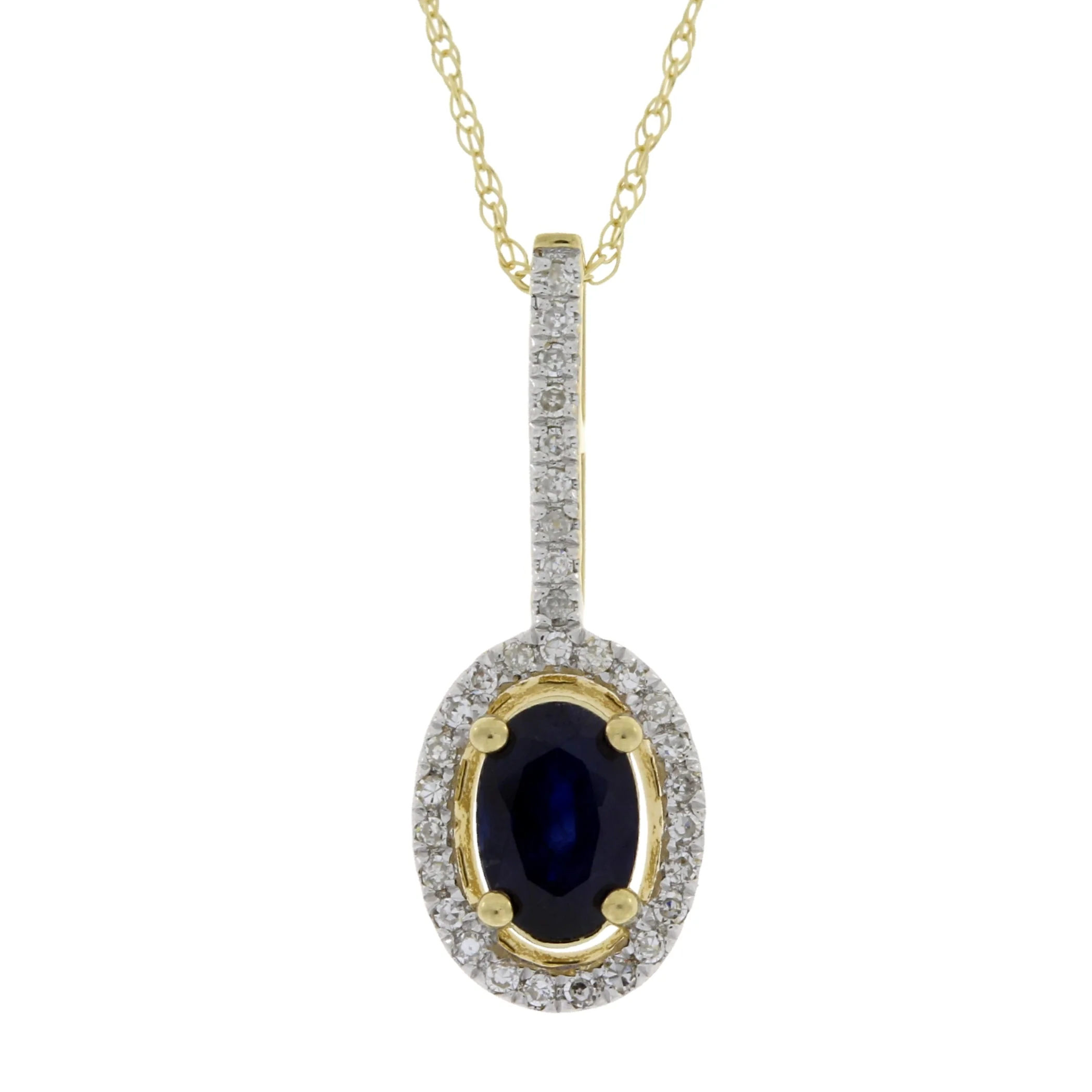 Sapphire Diamond Fashion Pendants 14KT Yellow Gold - Image 3