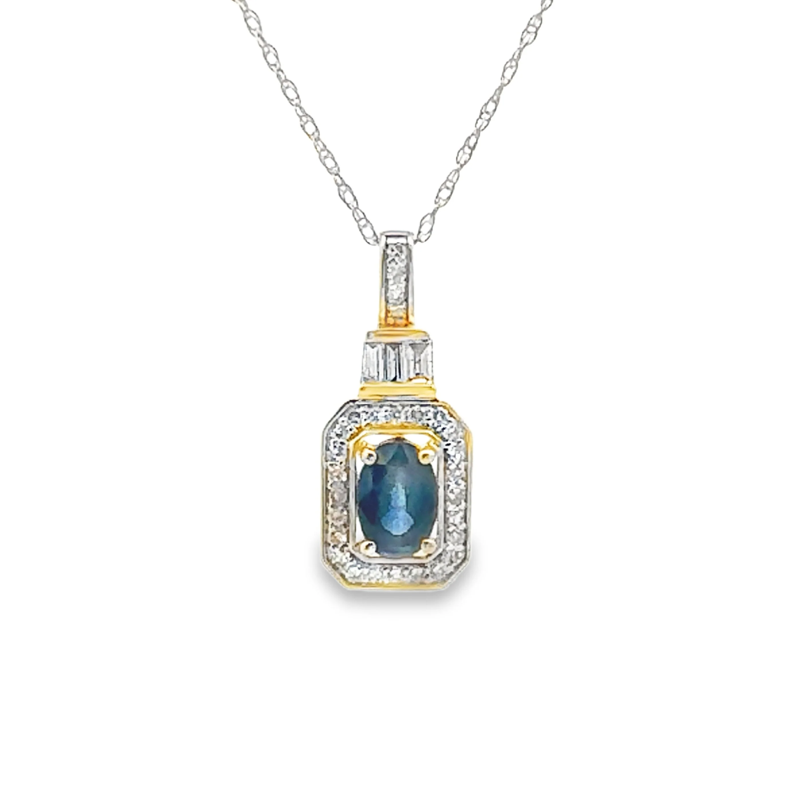 Sapphire Diamond Fashion Pendants 14KT Yellow Gold
