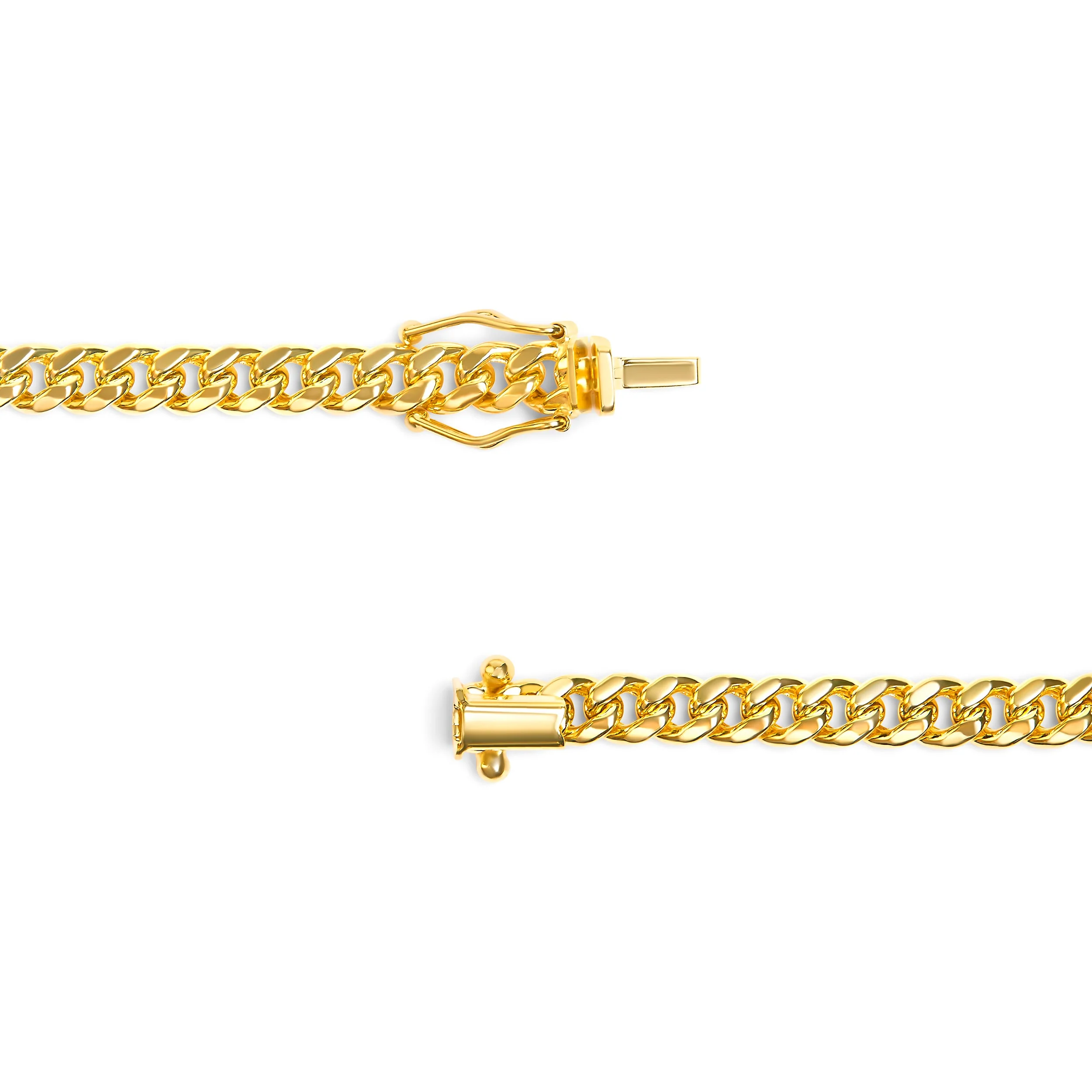 Semi-Solid 14K Yellow Gold 4.5mm Miami Cuban Chain Necklace - Unisex Chain - 22 Inches - Image 2