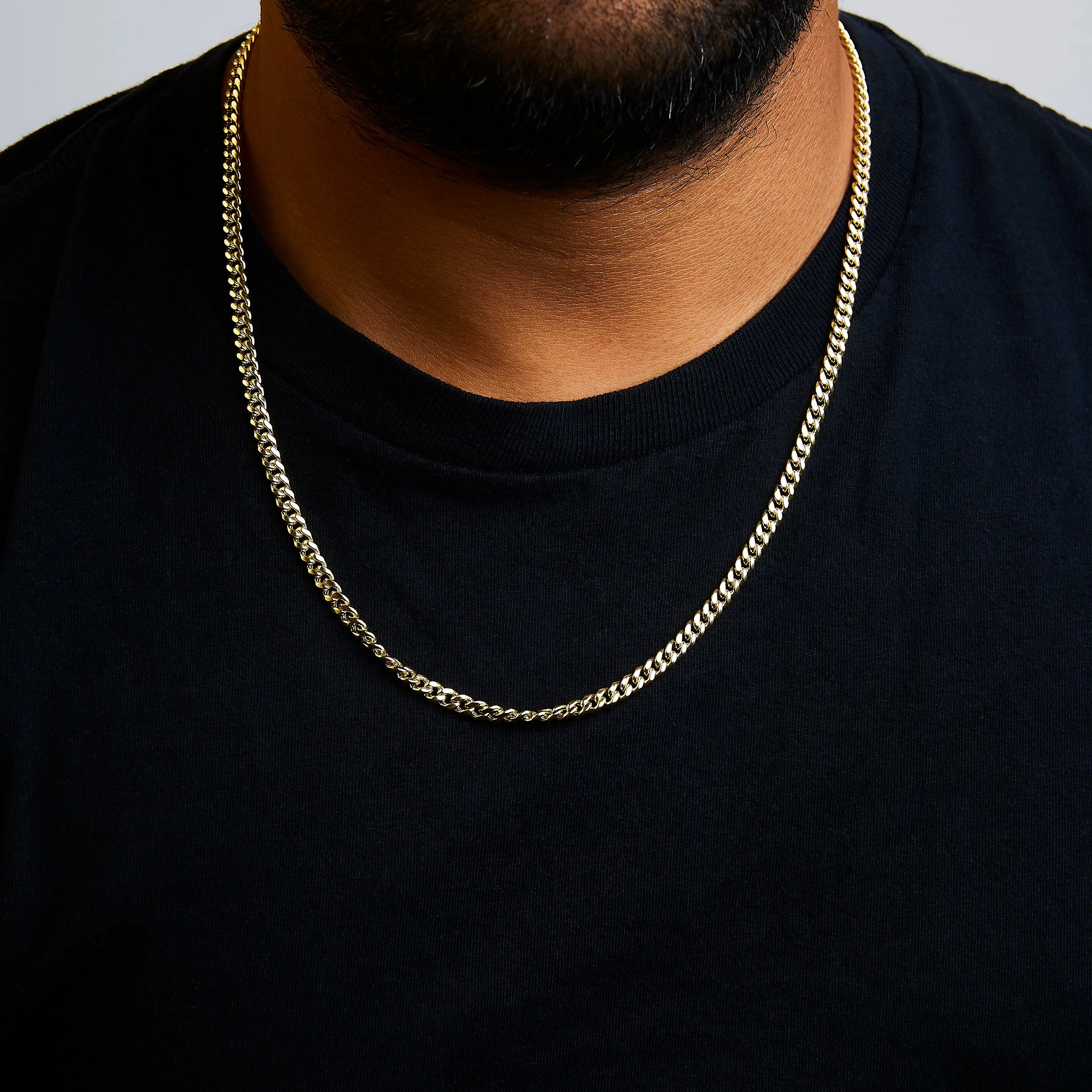 Semi-Solid 14K Yellow Gold 4.5mm Miami Cuban Chain Necklace - Unisex Chain - 22 Inches - Image 6