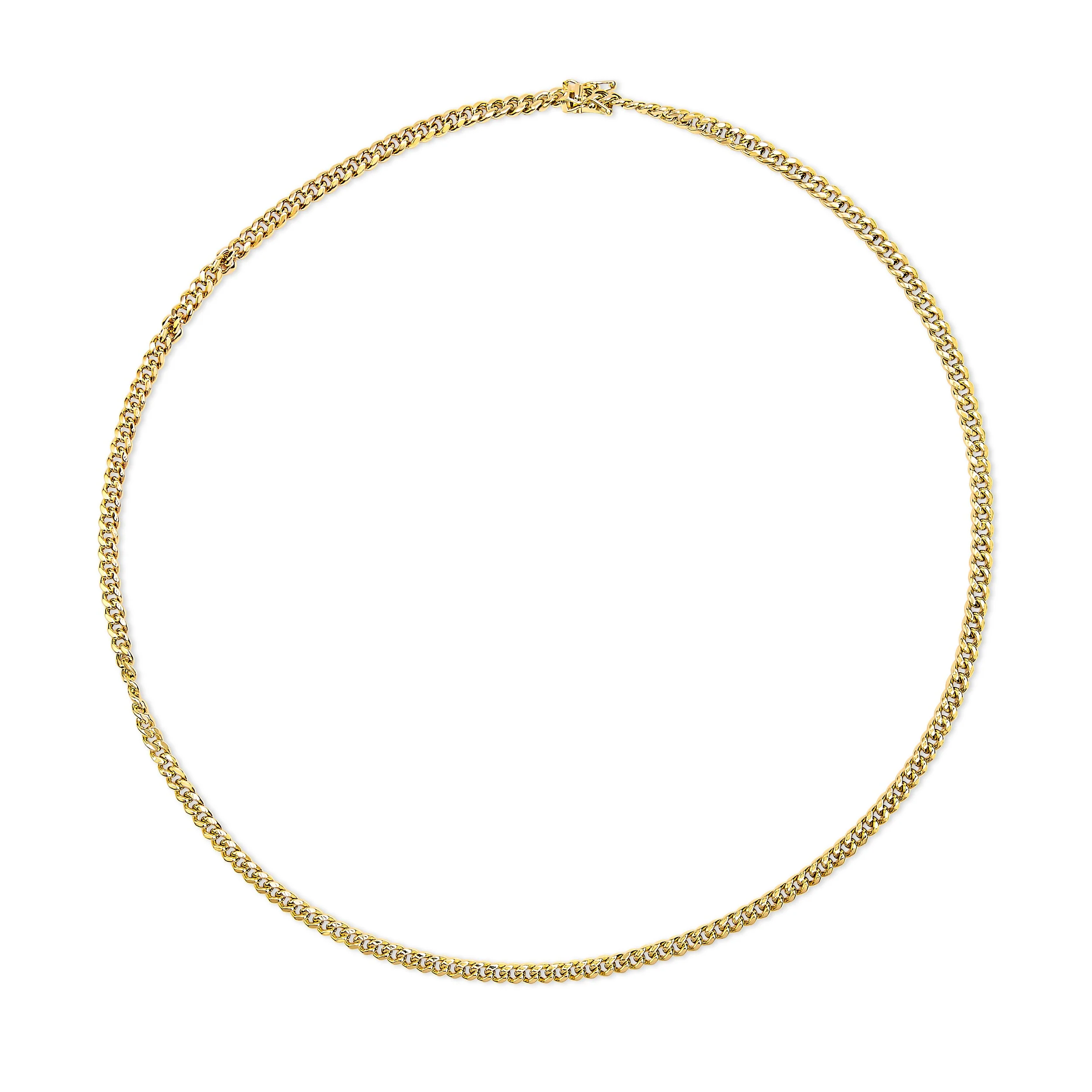 Semi-Solid 14K Yellow Gold 4.5mm Miami Cuban Chain Necklace - Unisex Chain - 22 Inches - Image 9