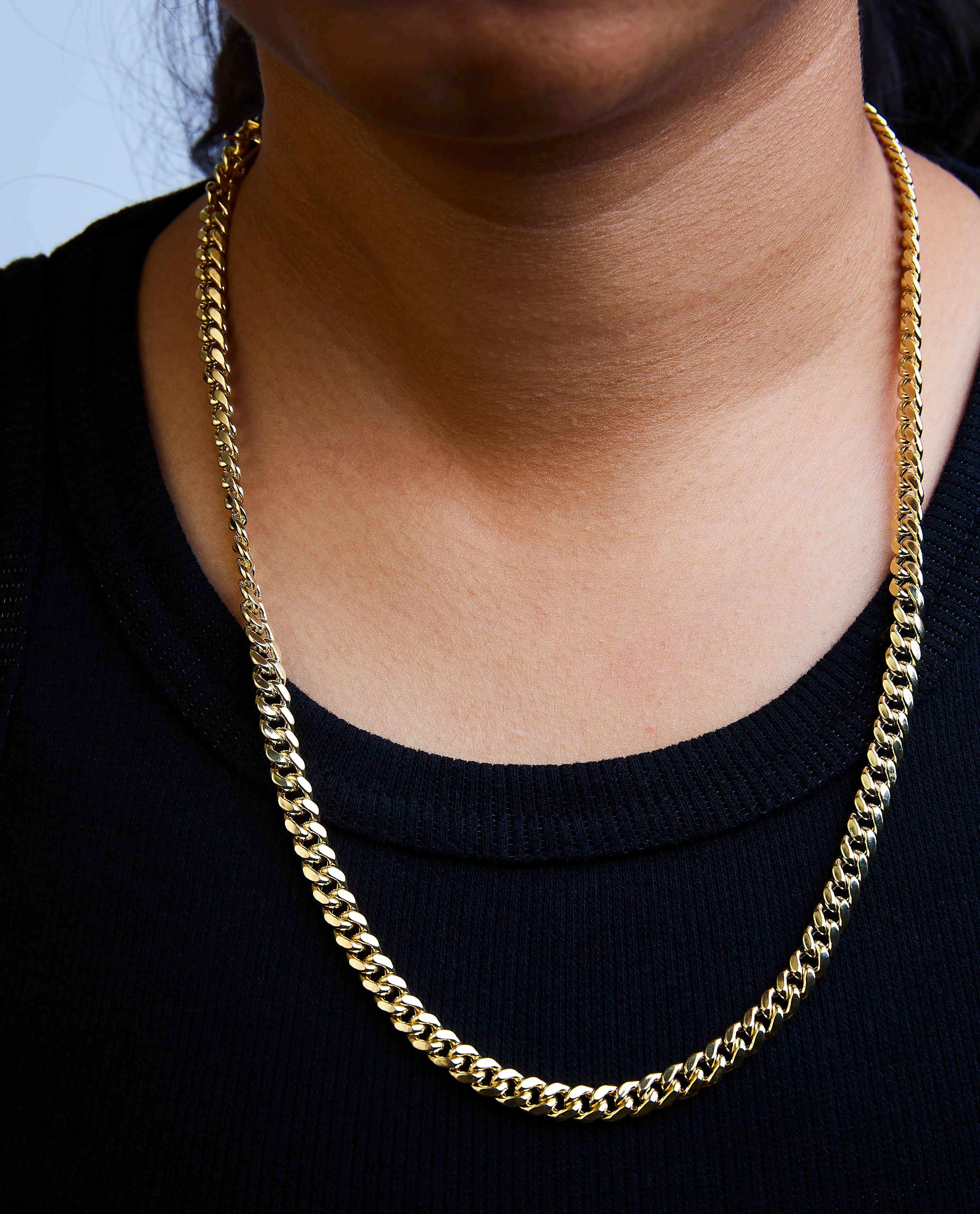 Semi-Solid 14K Yellow Gold 6.1mm Classic Miami Cuban Chain Necklace - 22 Inches - Image 12