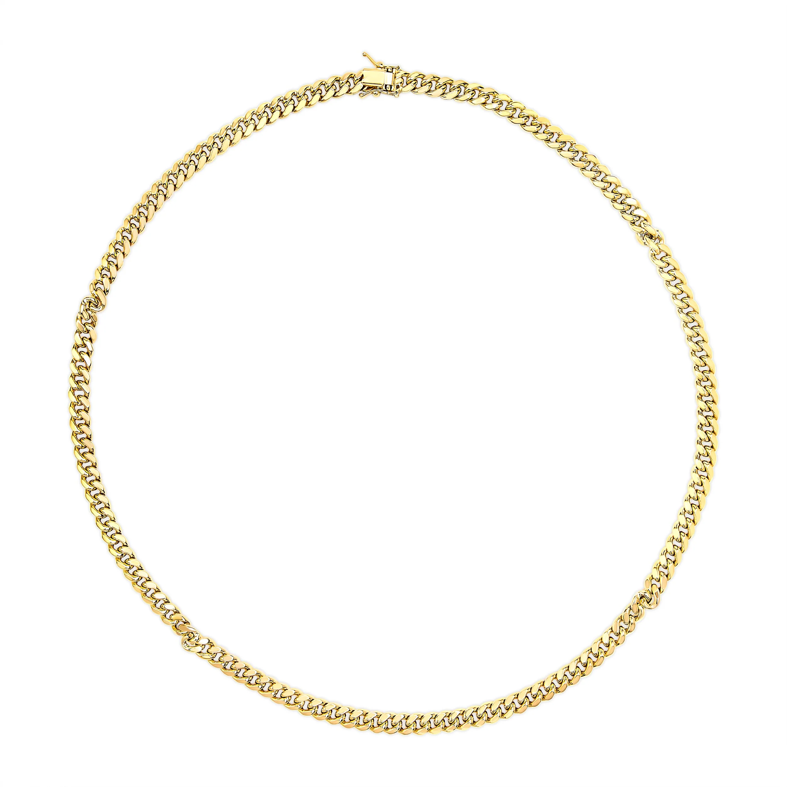 Semi-Solid 14K Yellow Gold 6.1mm Classic Miami Cuban Chain Necklace - 22 Inches - Image 3