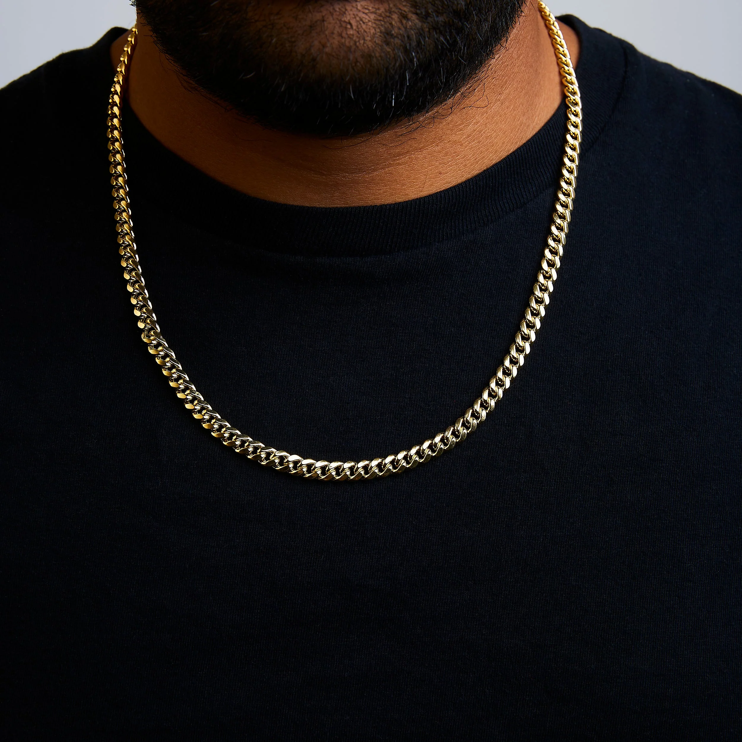 Semi-Solid 14K Yellow Gold 6.1mm Classic Miami Cuban Chain Necklace - 22 Inches - Image 5