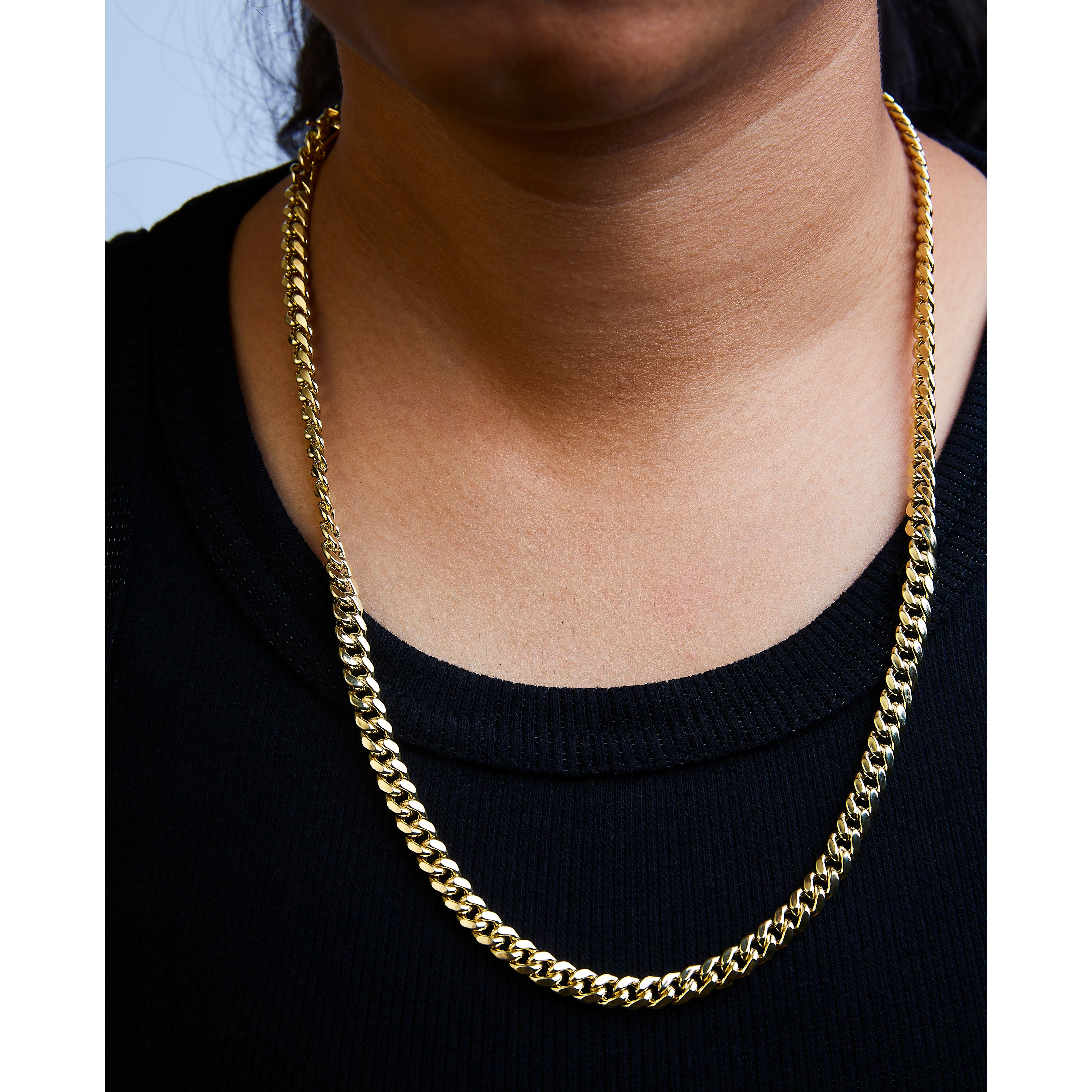 Semi-Solid 14K Yellow Gold 6.1mm Classic Miami Cuban Chain Necklace - 22 Inches - Image 6