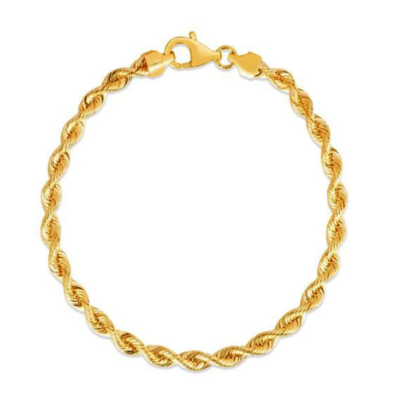 Silk Rope Chain Bracelet in 14k Yellow Gold  (4.30 mm) - Image 2