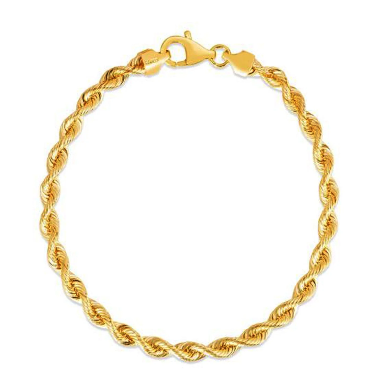 Silk Rope Chain Bracelet in 14k Yellow Gold  (4.30 mm) - Image 4