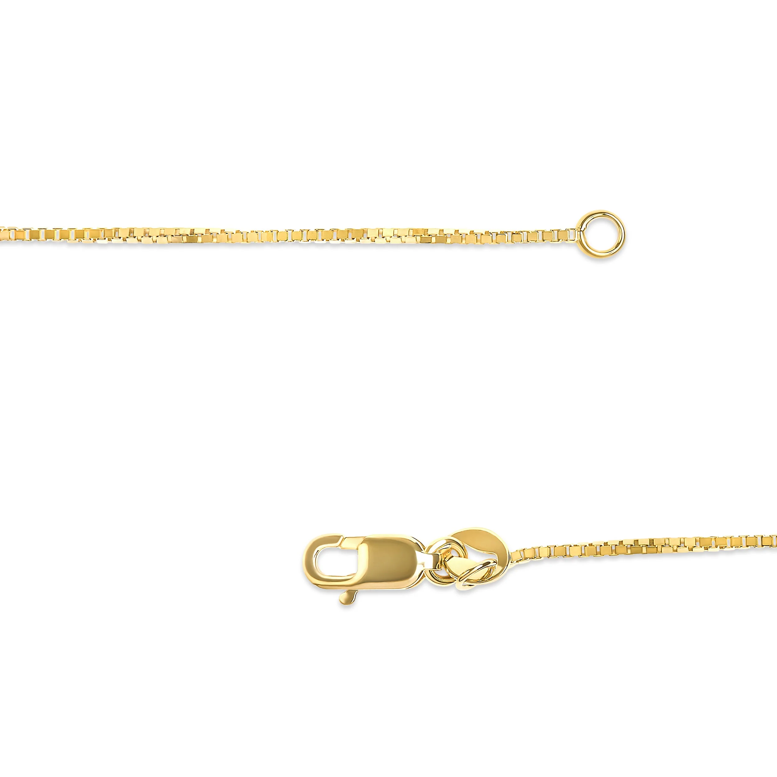 Solid 14K Yellow Gold 0.75mm Classic Box Chain Necklace. Unisex Chain - Size 16 Inches - Image 2
