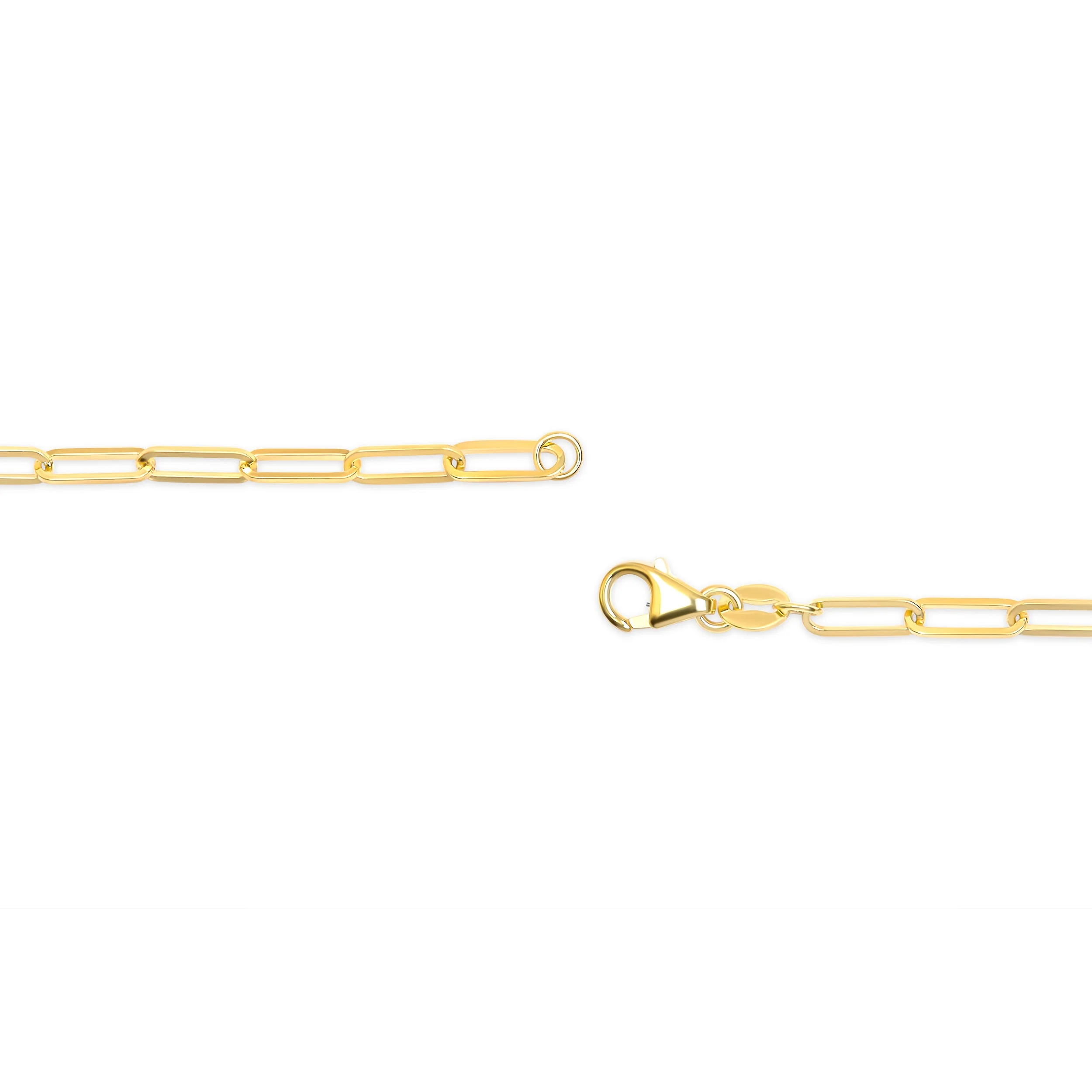 Solid 14K Yellow Gold 2.5mm Paperclip Chain Necklace Unisex 18" Inches - Image 3